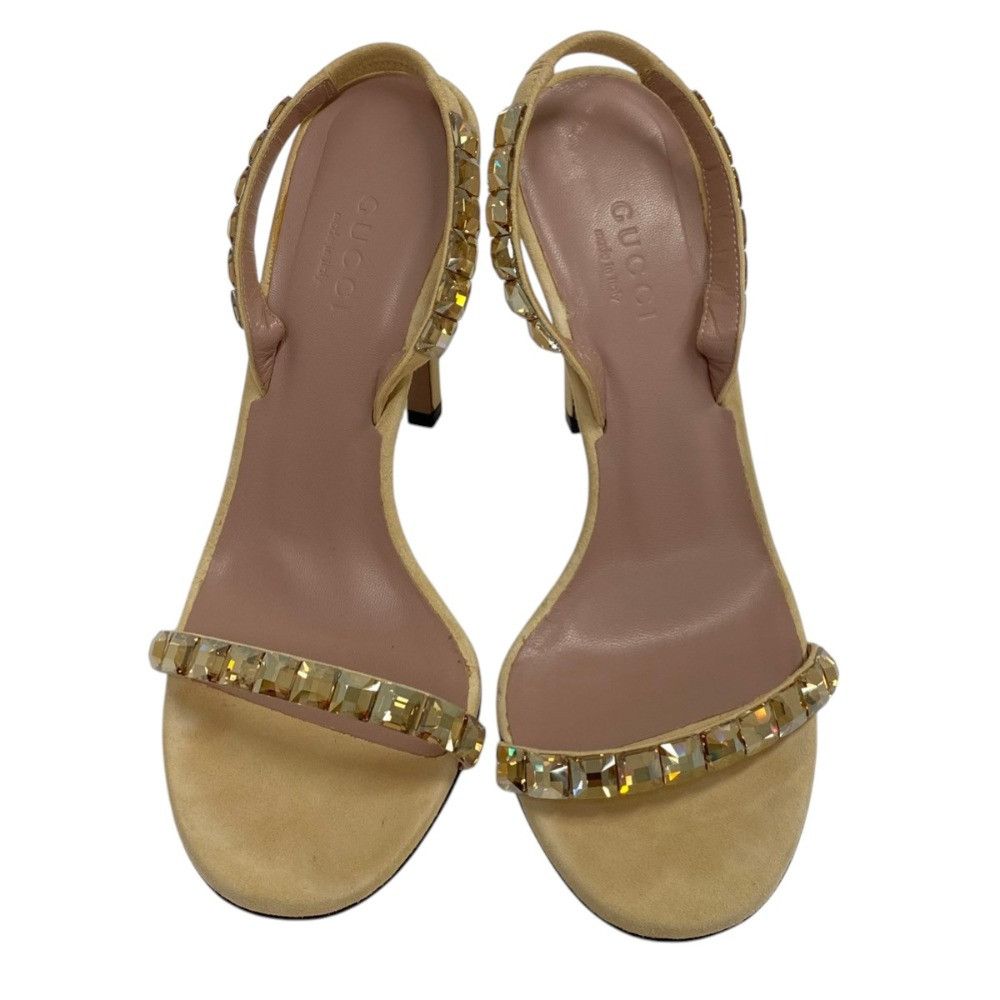 Gucci Gucci Gucci Rhinestone High Heel Sandals Leather Shoes DUTY FREE for USA Size ONE SIZE - 2 Thumbnail
