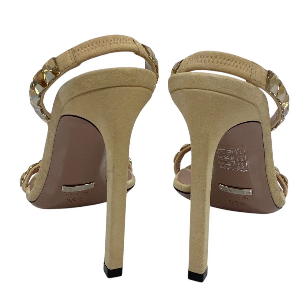 Gucci Gucci Gucci Rhinestone High Heel Sandals Leather Shoes DUTY FREE for USA Size ONE SIZE - 4 Thumbnail