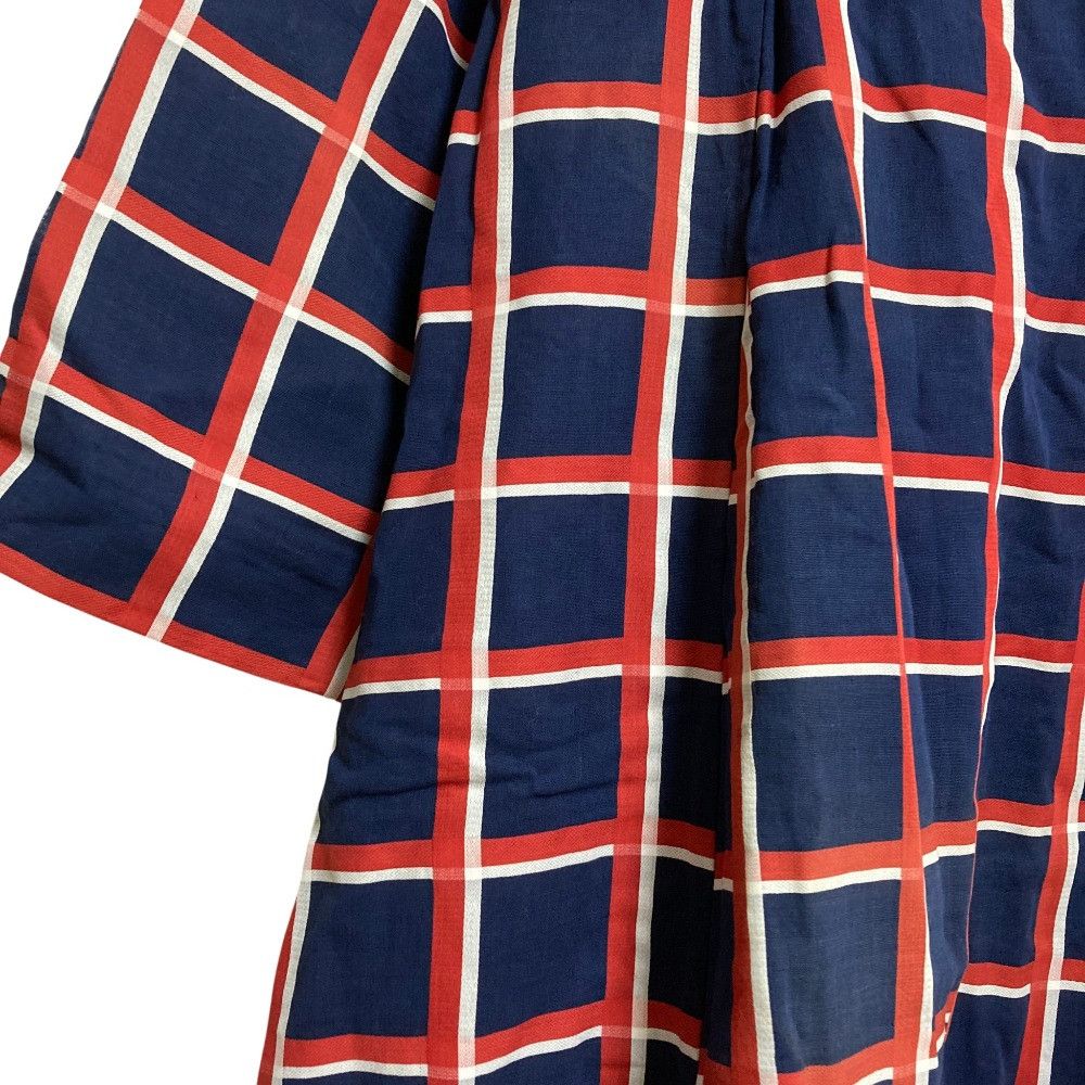 Other 45 45R Check Cotton Ramie Double Gauze Dress Textile Dresses 7035029 DUTY FREE for USA Size ONE SIZE - 3 Thumbnail