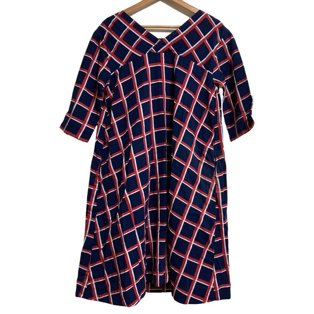 Other 45 45R Check Cotton Ramie Double Gauze Dress Textile Dresses 7035029 DUTY FREE for USA Size ONE SIZE - 2 Thumbnail