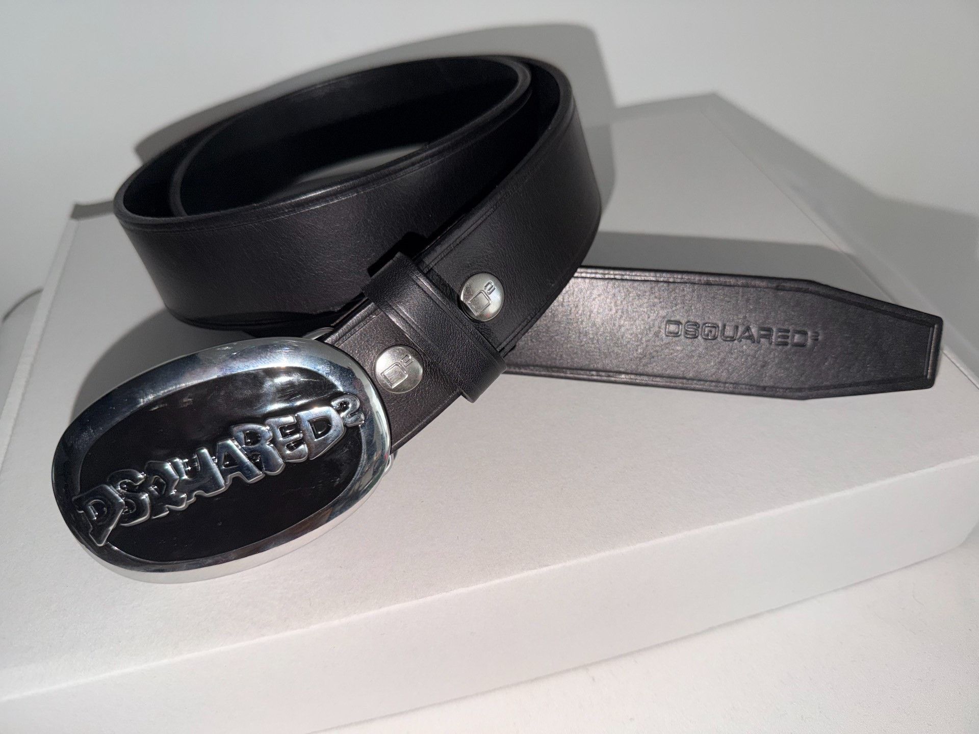 Dsquared2 Dsquared2 Plaque Leather Metal Belt Size ONE SIZE - 3 Thumbnail