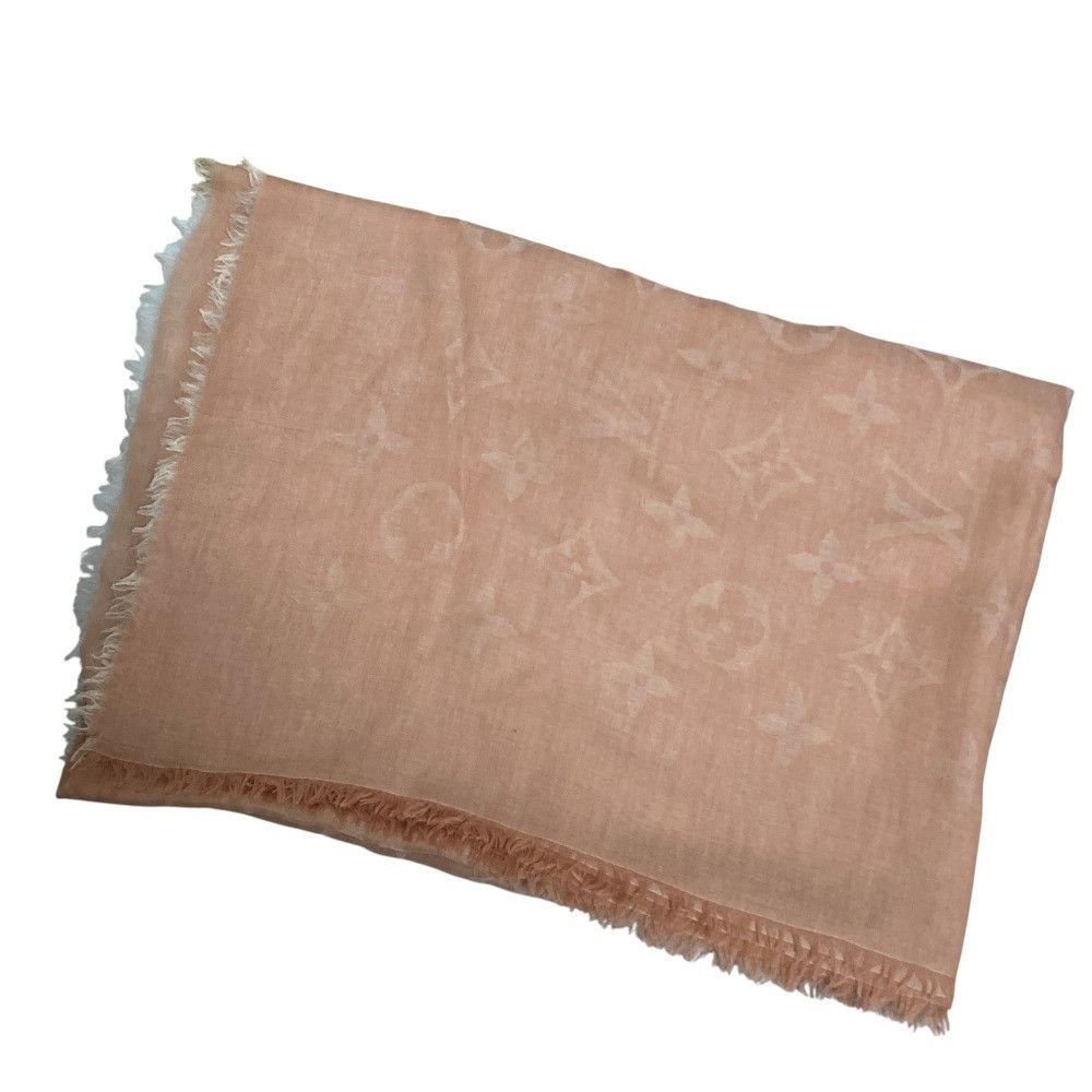 Louis Vuitton Louis Vuitton Louis Vuitton Monogram Silk Wool Stole Textile Shawl M70801 DUTY FREE for USA Size ONE SIZE - 3 Thumbnail
