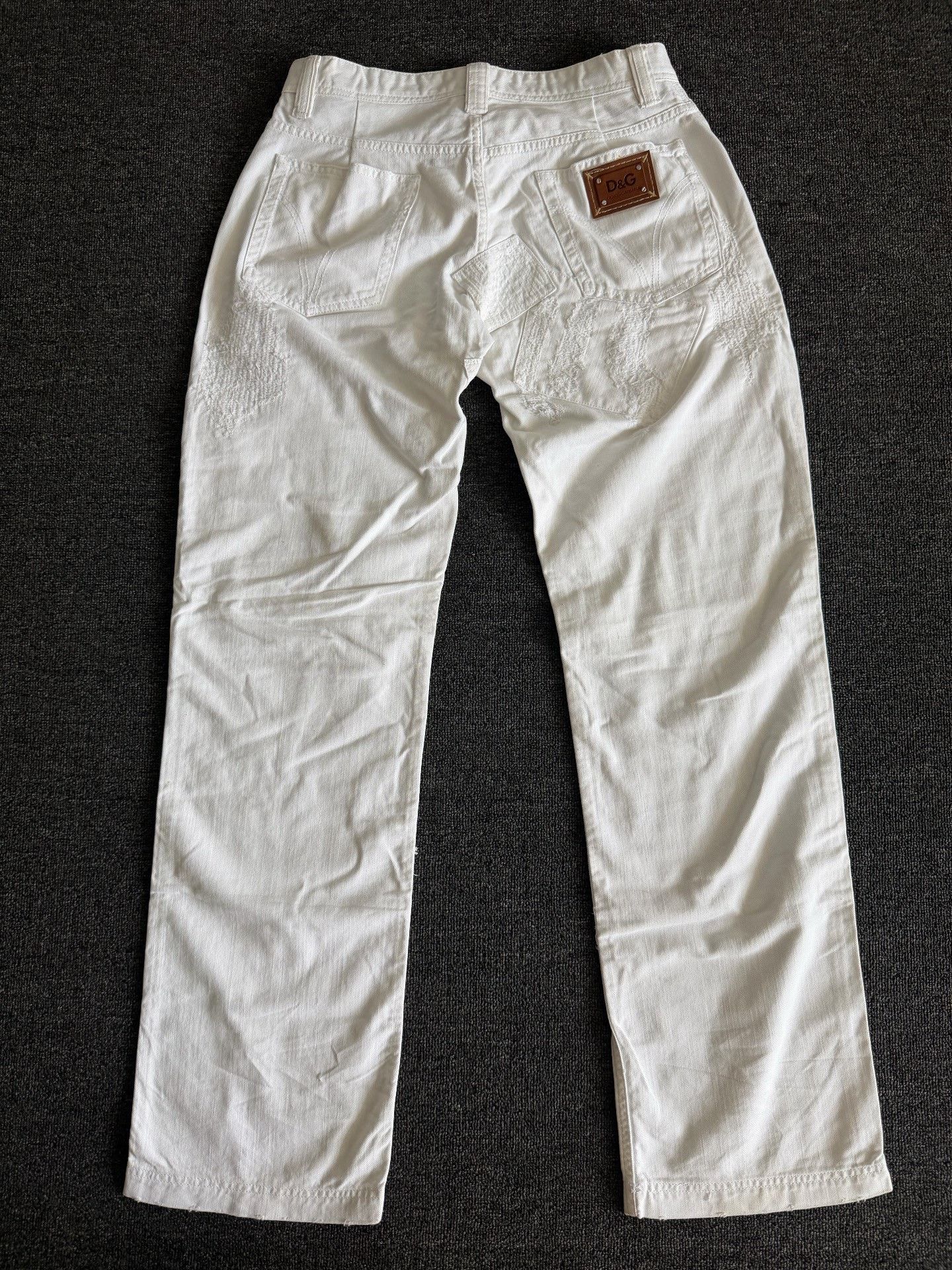Dolce & Gabbana Dolce&Gabbana 90s Baggy White Jeans Size US 31 - 3 Thumbnail