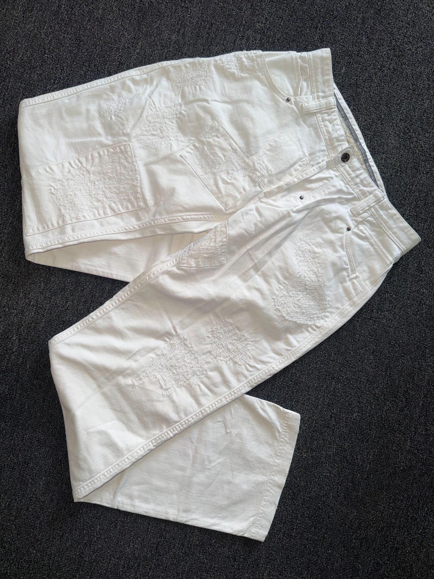 Dolce & Gabbana Dolce&Gabbana 90s Baggy White Jeans Size US 31 - 4 Thumbnail