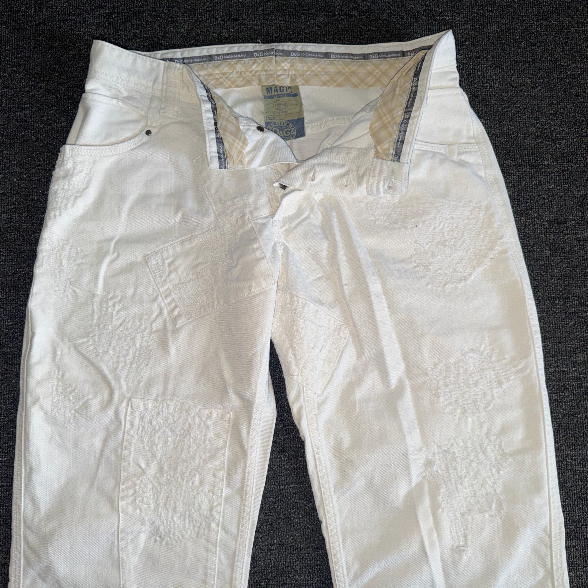 Dolce & Gabbana Dolce&Gabbana 90s Baggy White Jeans Size US 31 - 5 Thumbnail