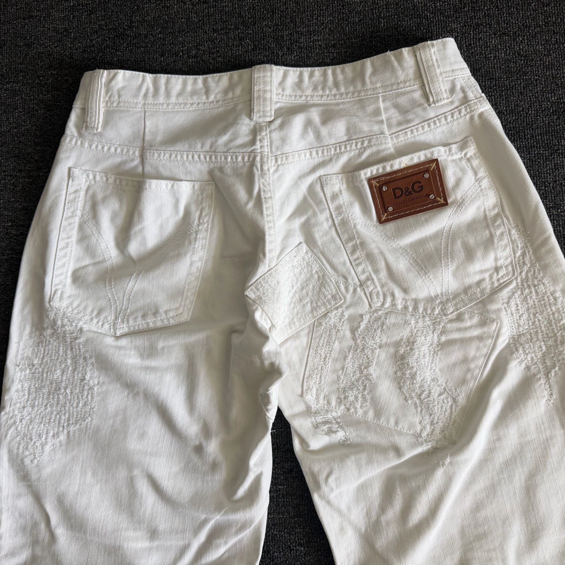Dolce & Gabbana Dolce&Gabbana 90s Baggy White Jeans Size US 31 - 6 Thumbnail