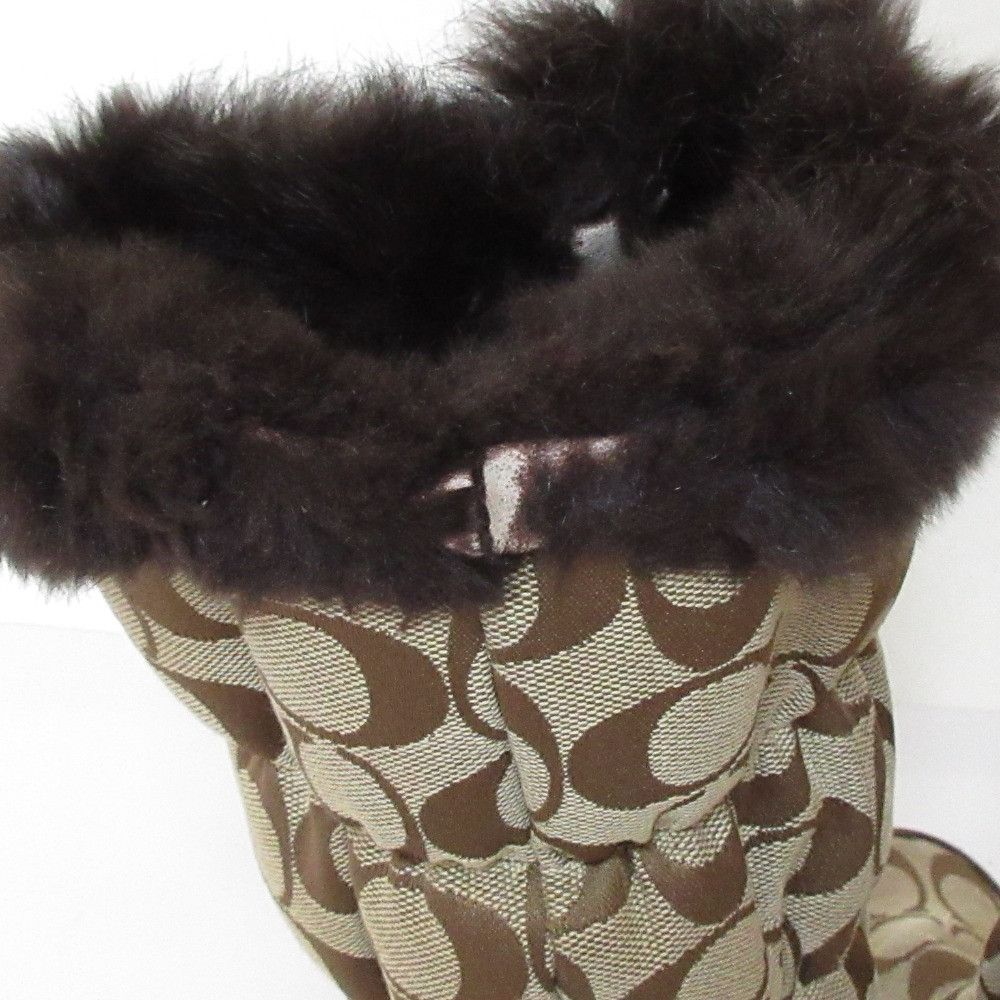 Coach Coach Coach Signature Rabbit Fur Long Boots Fur Shoes DUTY FREE for USA Size ONE SIZE - 13 Thumbnail