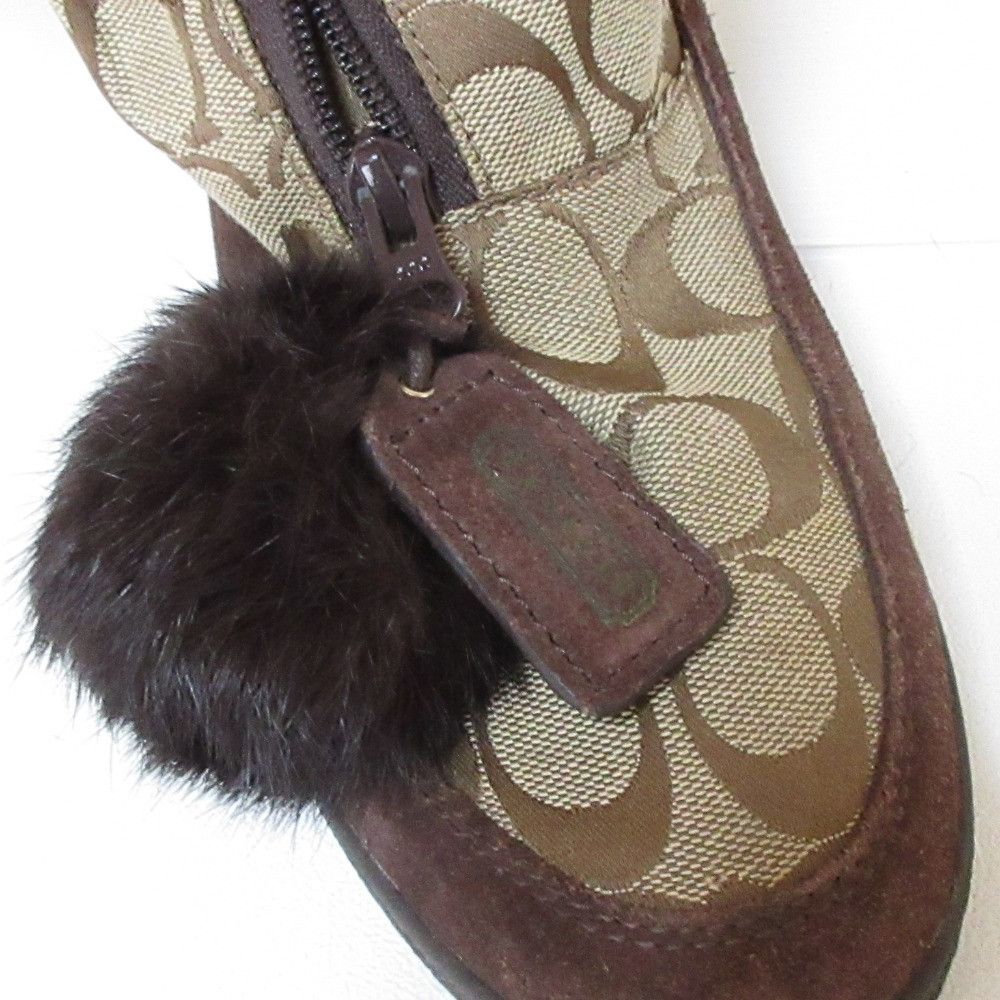 Coach Coach Coach Signature Rabbit Fur Long Boots Fur Shoes DUTY FREE for USA Size ONE SIZE - 11 Thumbnail