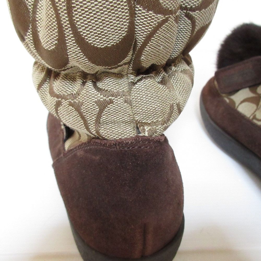 Coach Coach Coach Signature Rabbit Fur Long Boots Fur Shoes DUTY FREE for USA Size ONE SIZE - 16 Thumbnail