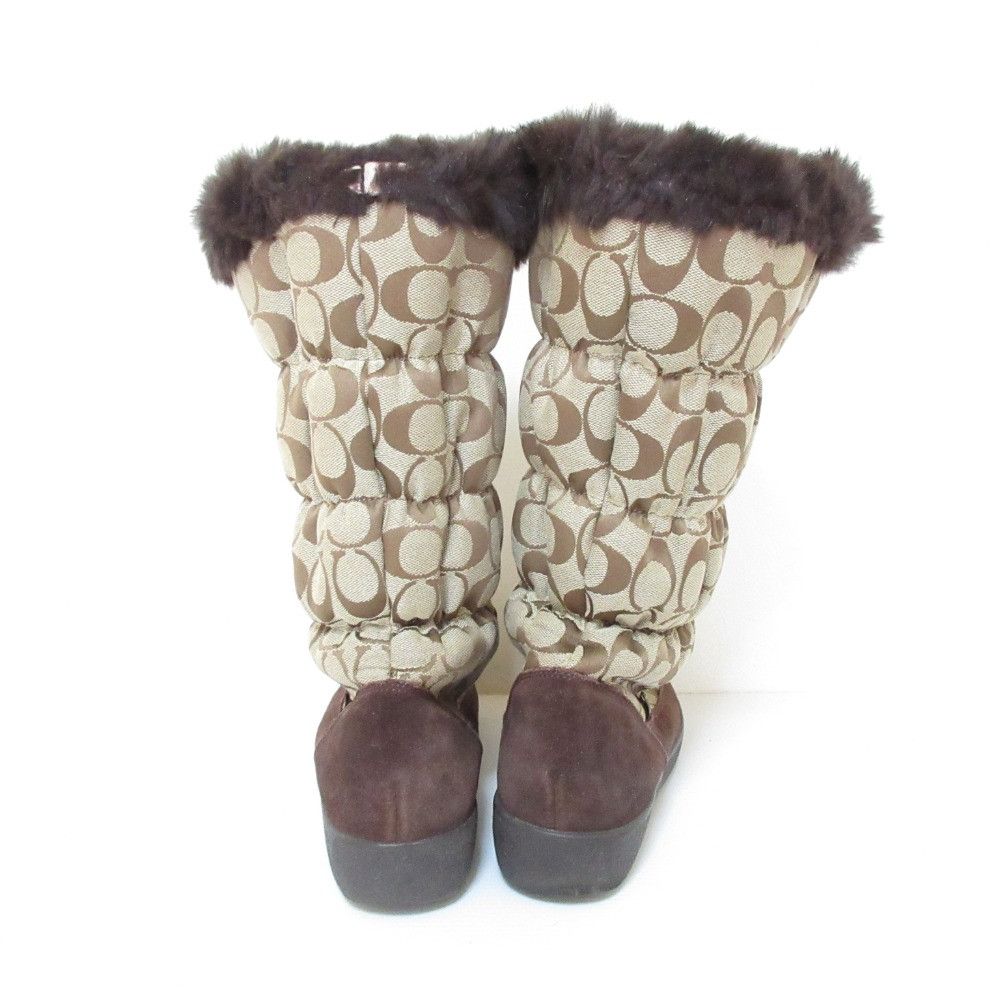 Coach Coach Coach Signature Rabbit Fur Long Boots Fur Shoes DUTY FREE for USA Size ONE SIZE - 4 Thumbnail