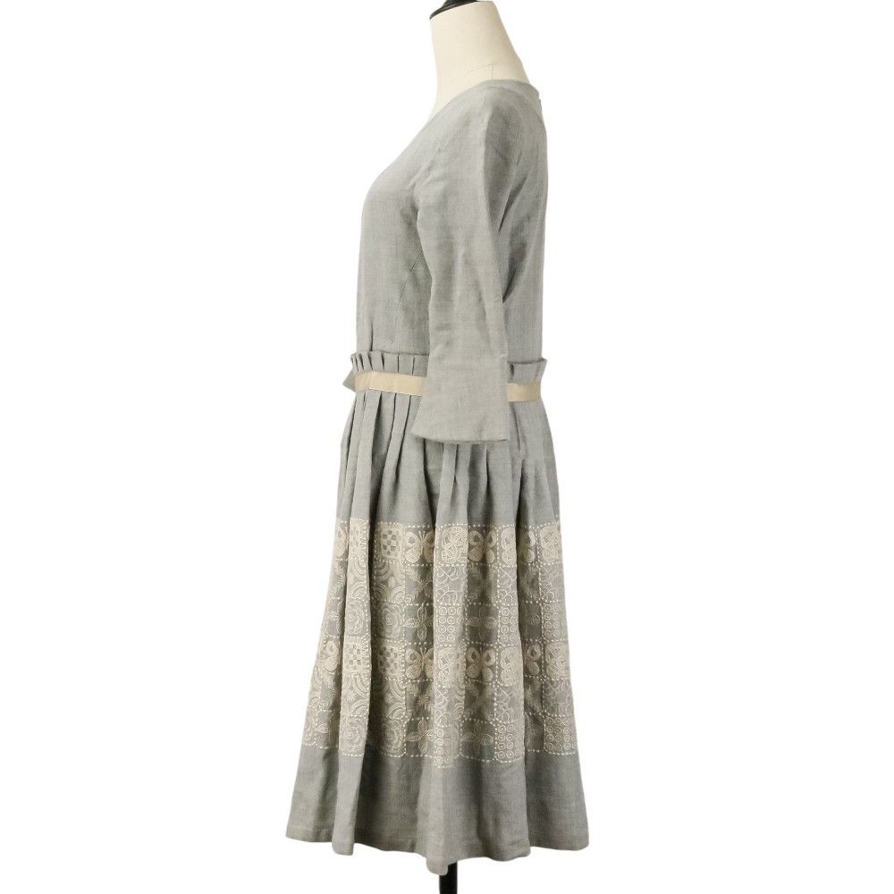 mina perhonen Mina Perhonen mina perhonen FOREST TILE Embroidery Dress Textile Dresses QA3907 DUTY FREE for USA Size ONE SIZE - 3 Thumbnail
