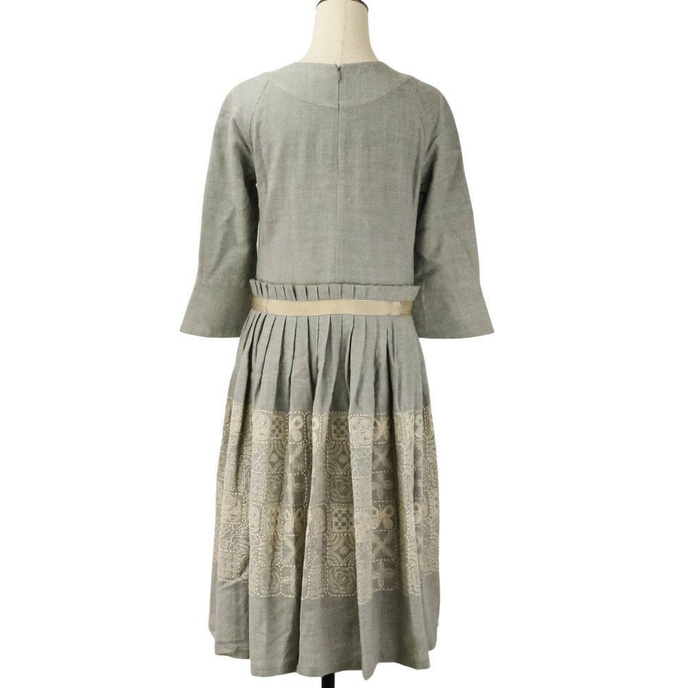 mina perhonen Mina Perhonen mina perhonen FOREST TILE Embroidery Dress Textile Dresses QA3907 DUTY FREE for USA Size ONE SIZE - 4 Thumbnail