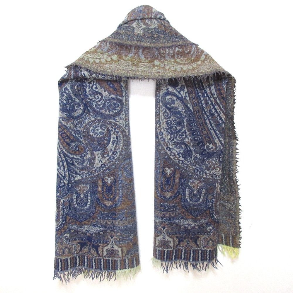 Other 45 45R Indian Wool Jacquard Fringe Stole Others Shawl DUTY FREE for USA Size ONE SIZE - 4 Thumbnail