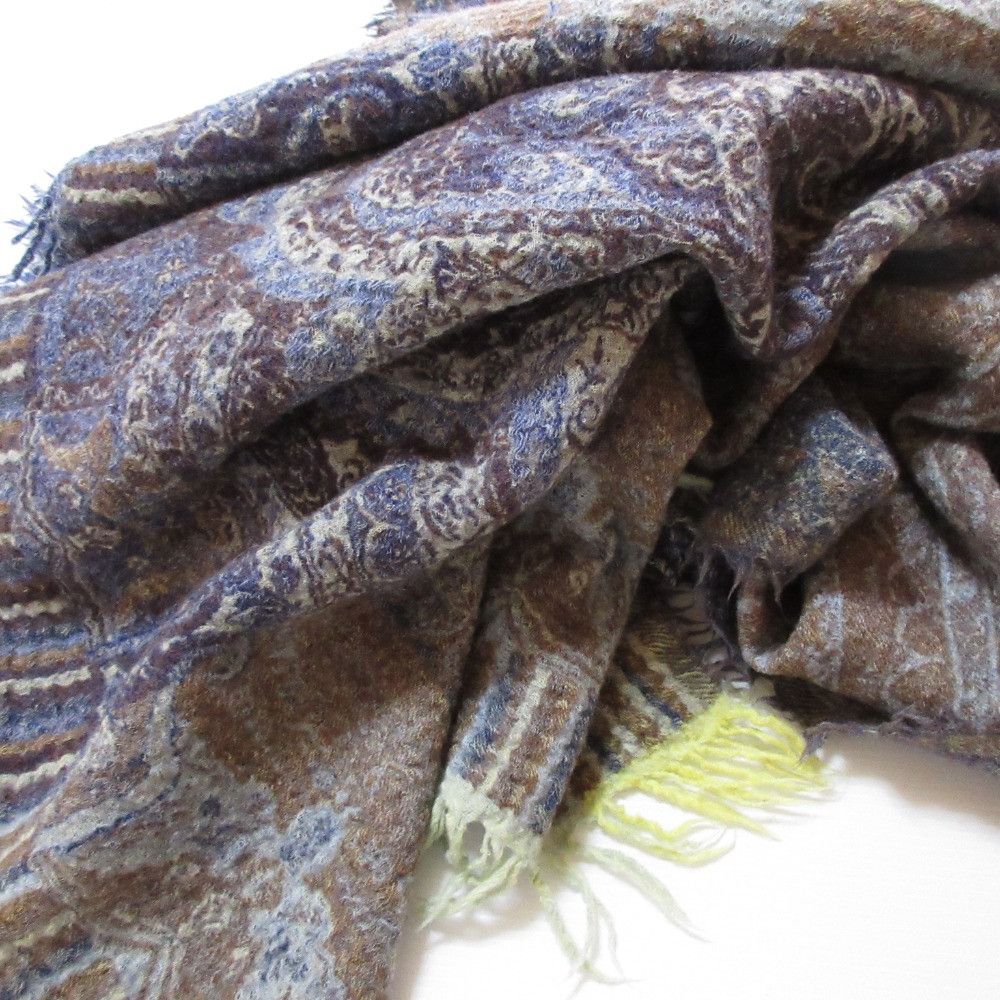 Other 45 45R Indian Wool Jacquard Fringe Stole Others Shawl DUTY FREE for USA Size ONE SIZE - 8 Thumbnail