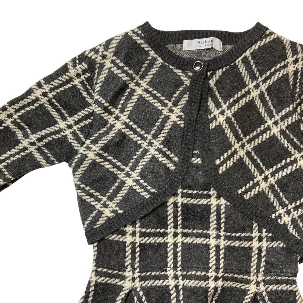 Other Other Herlipto Pantheon Checked Knit Dress dress Textile Dresses 1244205166 DUTY FREE for USA Size ONE SIZE - 3 Thumbnail
