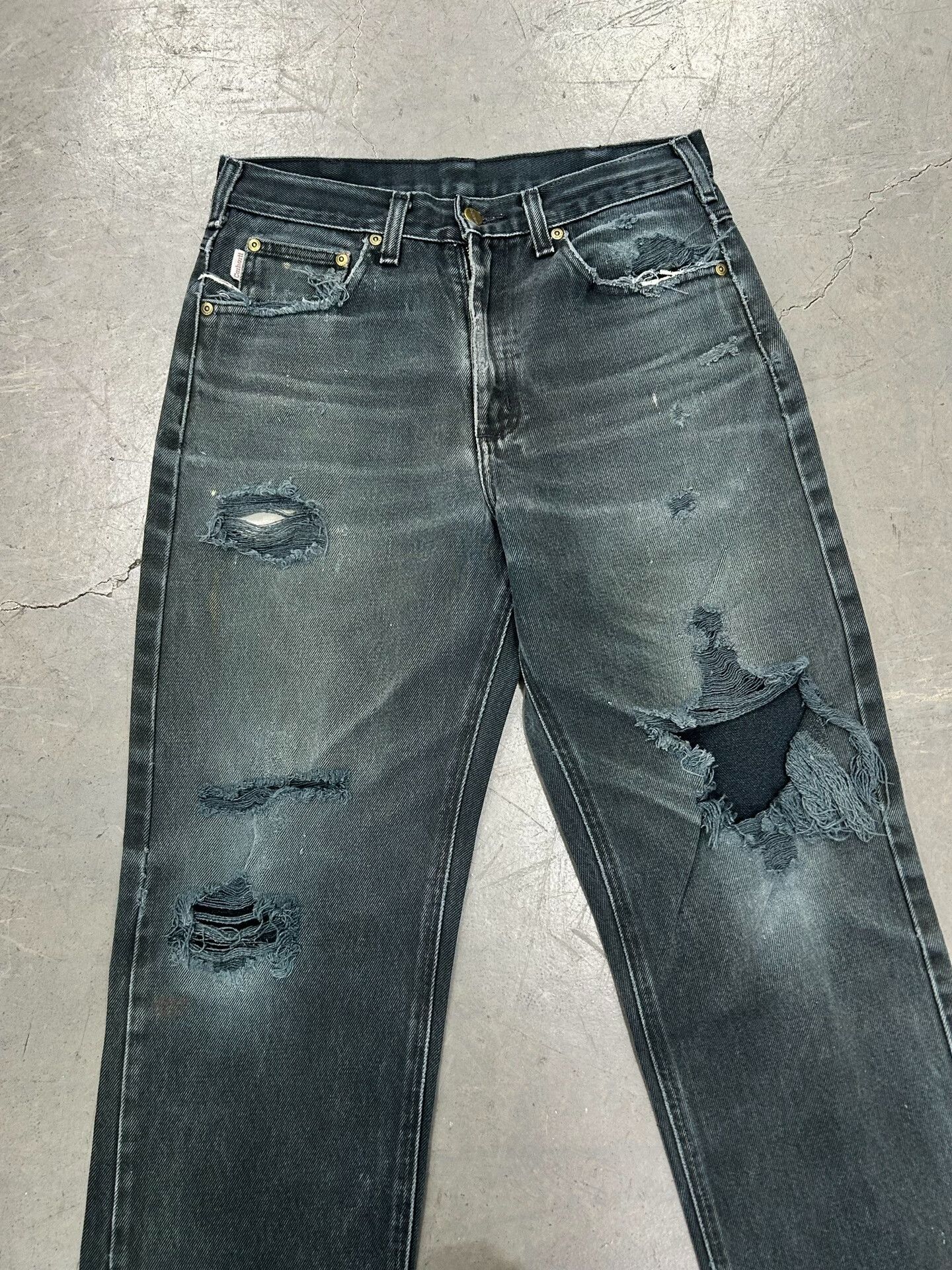 Vintage Vintage Carhartt Distressed Denim Jeans Size US 31 - 3 Thumbnail
