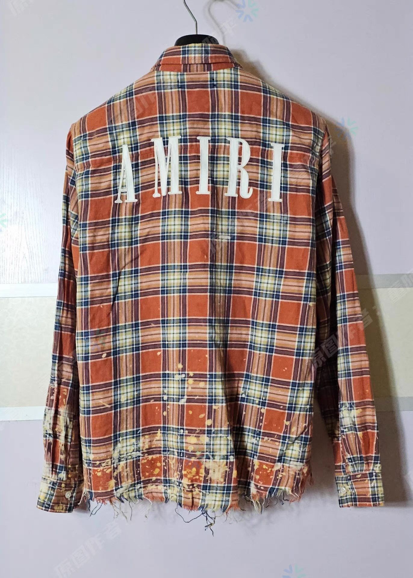 Amiri Multi Plaid Distressed Long Sleeve Button-Up Shirt Size US M / EU 48-50 / 2 - 4 Thumbnail