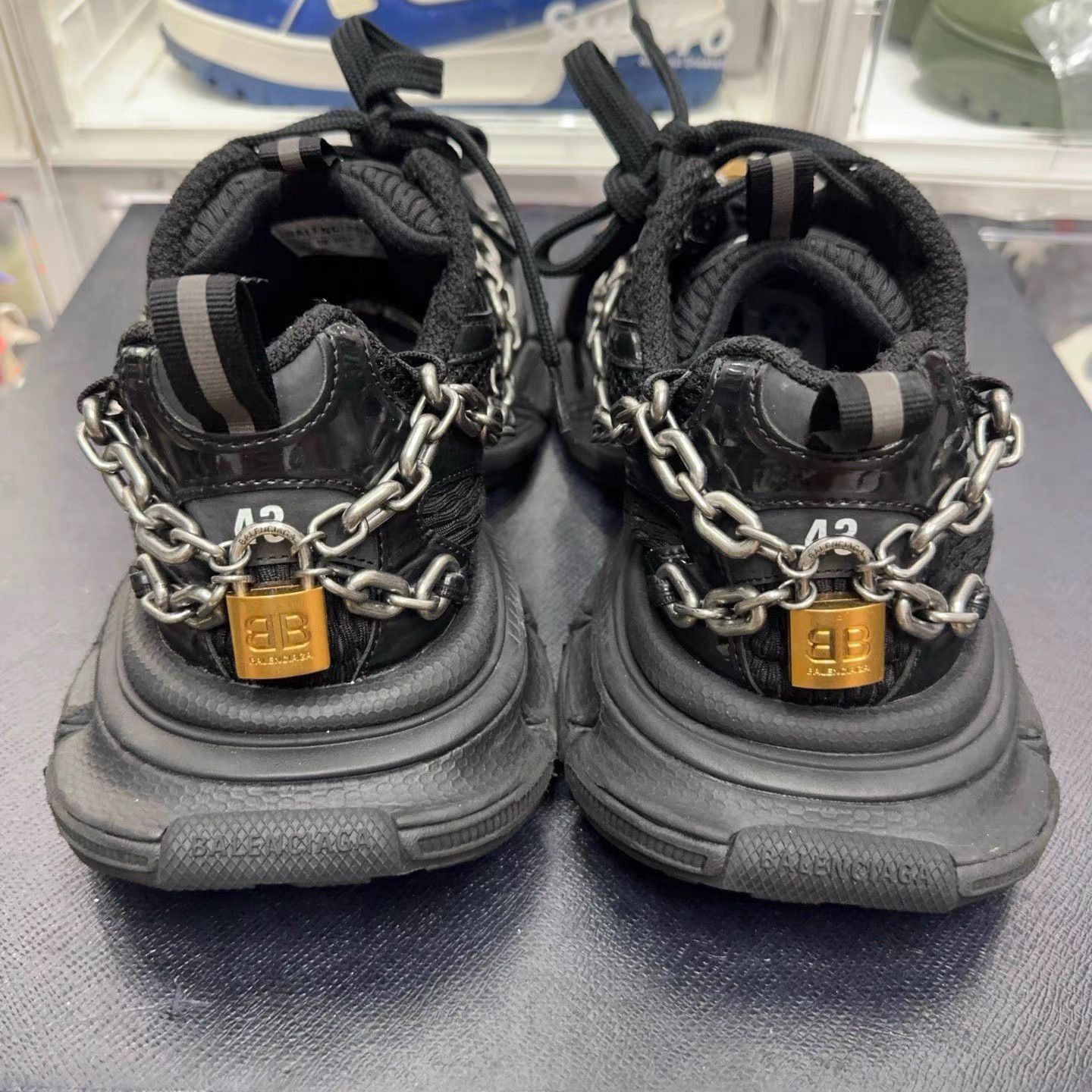 Balenciaga Black Chain-Accented Chunky Sneakers Size US 10 / EU 43 - 3 Thumbnail