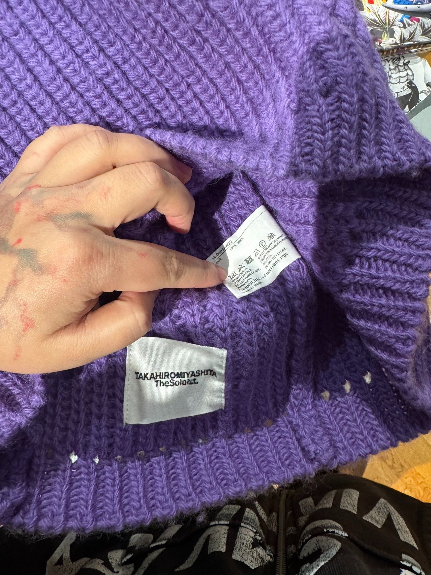 Takahiromiyashita The Soloist. The Soloist Takahiromiyashita Purple Balaclava Size ONE SIZE - 3 Thumbnail