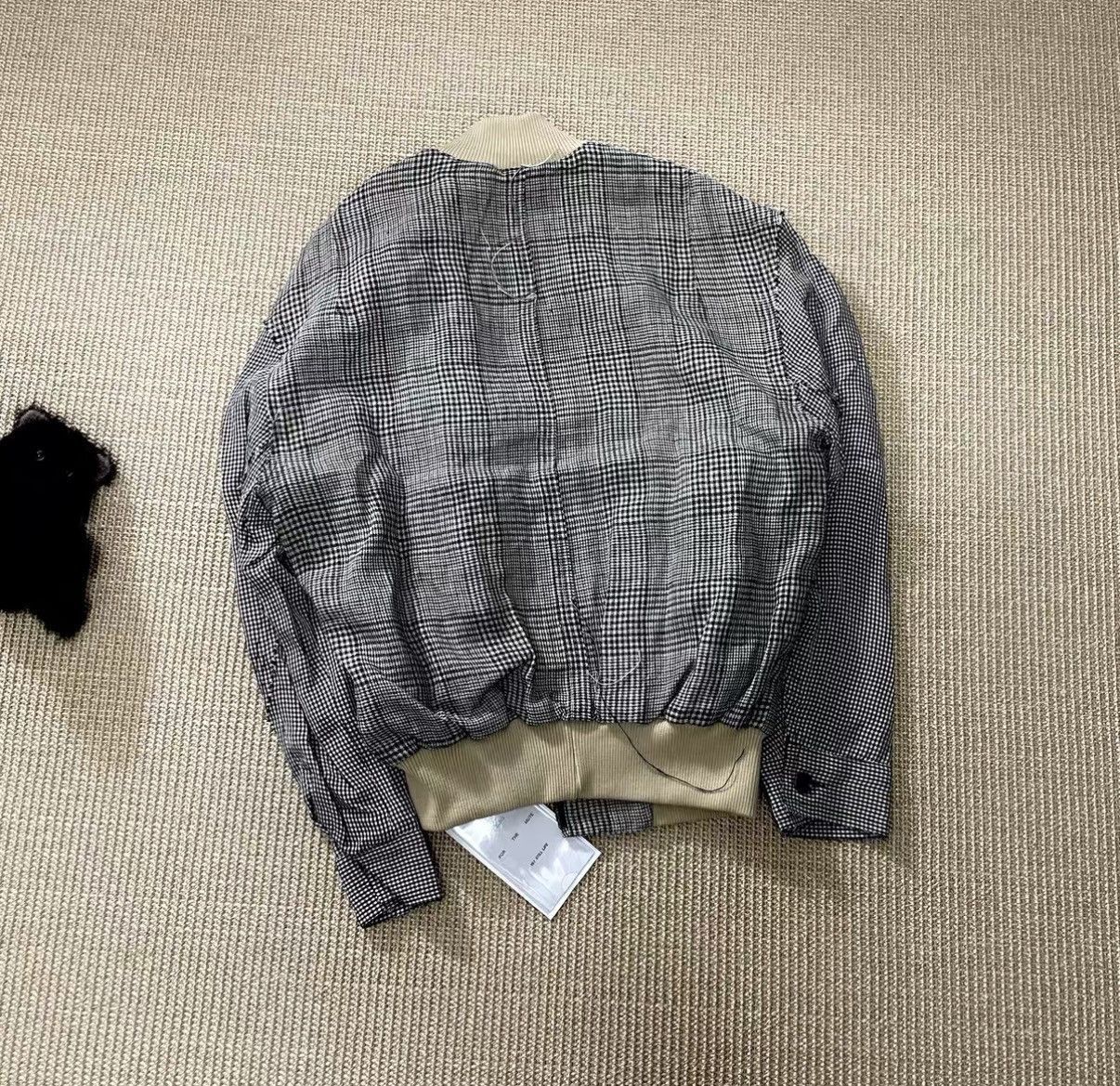 Song For The Mute Black Checkered & Textured Bomber Jacket Size US S / EU 44-46 / 1 - 6 Thumbnail