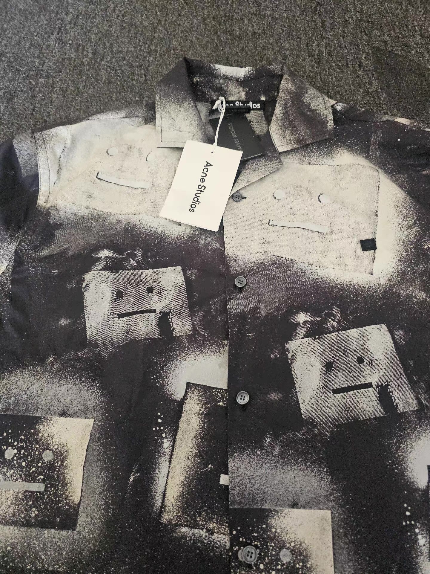 Acne Studios Multi Robot Face Print Short Sleeve Shirt Size US M / EU 48-50 / 2 - 2 Thumbnail
