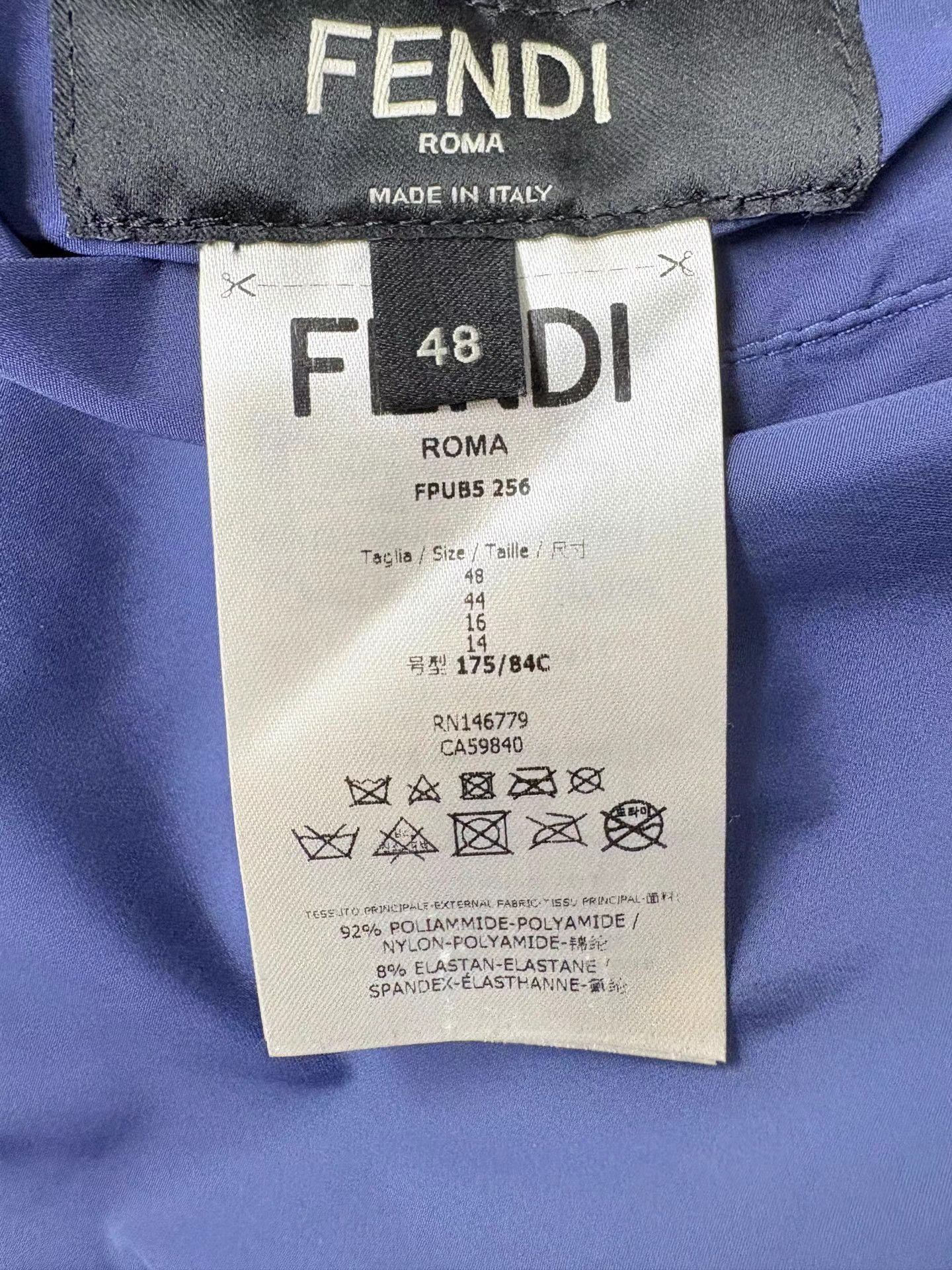 Fendi Blue Puffer Vest with Graphic Eye Design Size US M / EU 48-50 / 2 - 6 Thumbnail