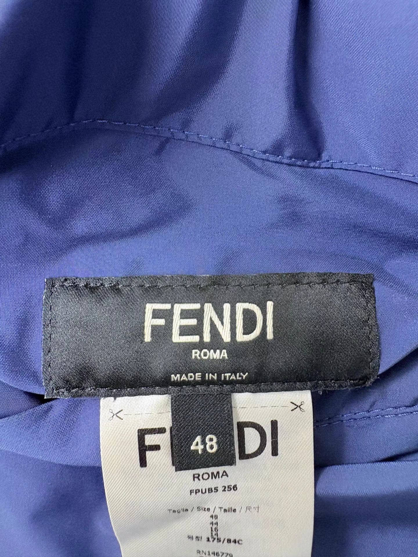 Fendi Blue Puffer Vest with Graphic Eye Design Size US M / EU 48-50 / 2 - 5 Thumbnail