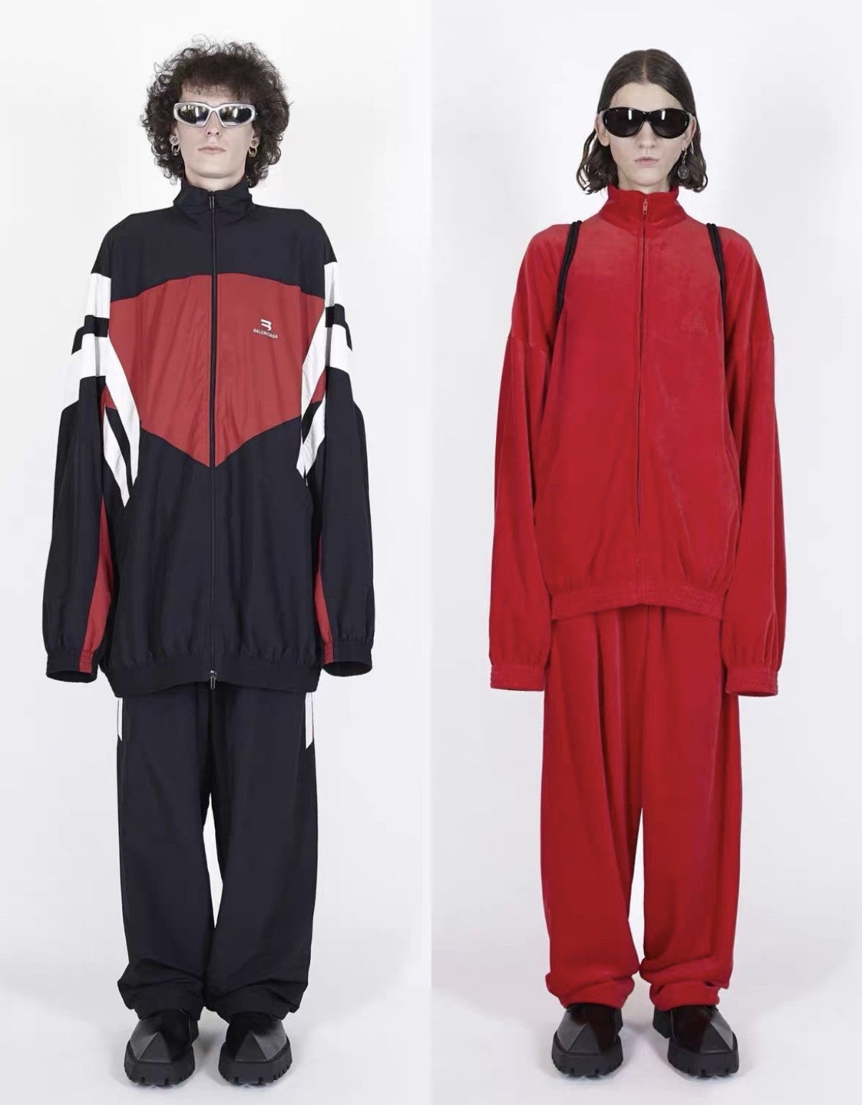 Balenciaga Red Color Block Light Jacket Size L Size US L / EU 52-54 / 3 - 7 Thumbnail