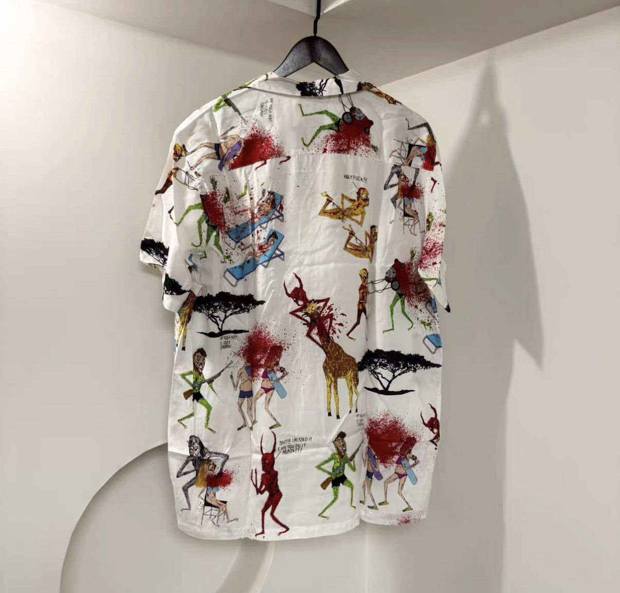 Wacko Maria White Graphic Print Short Sleeve Button-Up Size US XL / EU 56 / 4 - 5 Thumbnail
