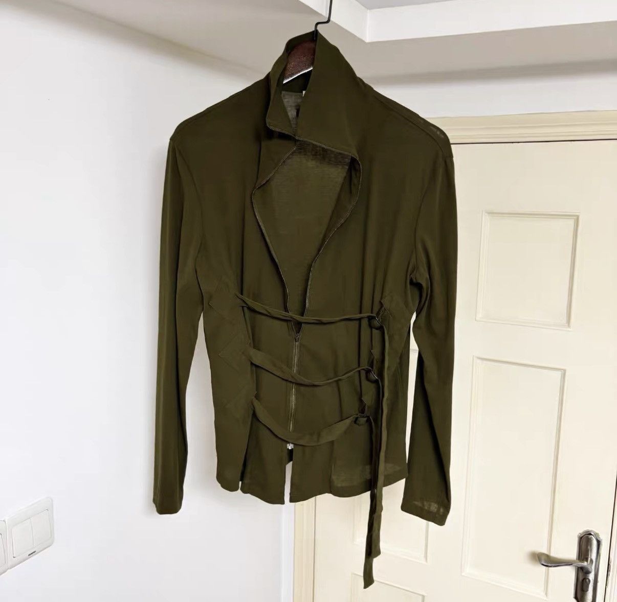 Jean Paul Gaultier Green Belted High Collar Zip Jacket Size US M / EU 48-50 / 2 - 4 Thumbnail