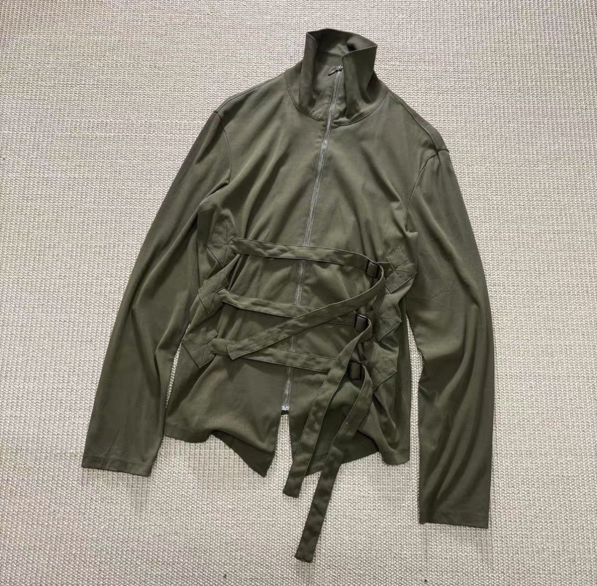 Jean Paul Gaultier Green Belted High Collar Zip Jacket Size US M / EU 48-50 / 2 - 2 Thumbnail