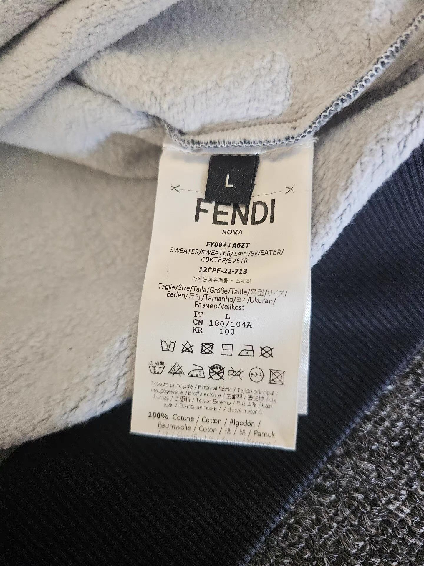 Fendi Multi Patterned Hoodie with Drawstring (Size L) Size US L / EU 52-54 / 3 - 5 Thumbnail