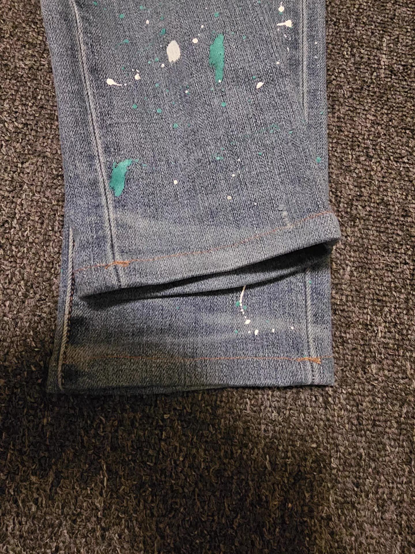 Amiri Blue Distressed Paint Splatter Denim Jeans Size 34 Size US 34 / EU 50 - 8 Thumbnail