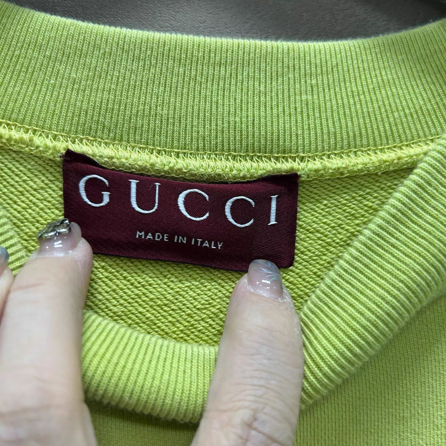 Gucci Green Oversized Cropped Sweatshirt Size US M / EU 48-50 / 2 - 3 Thumbnail