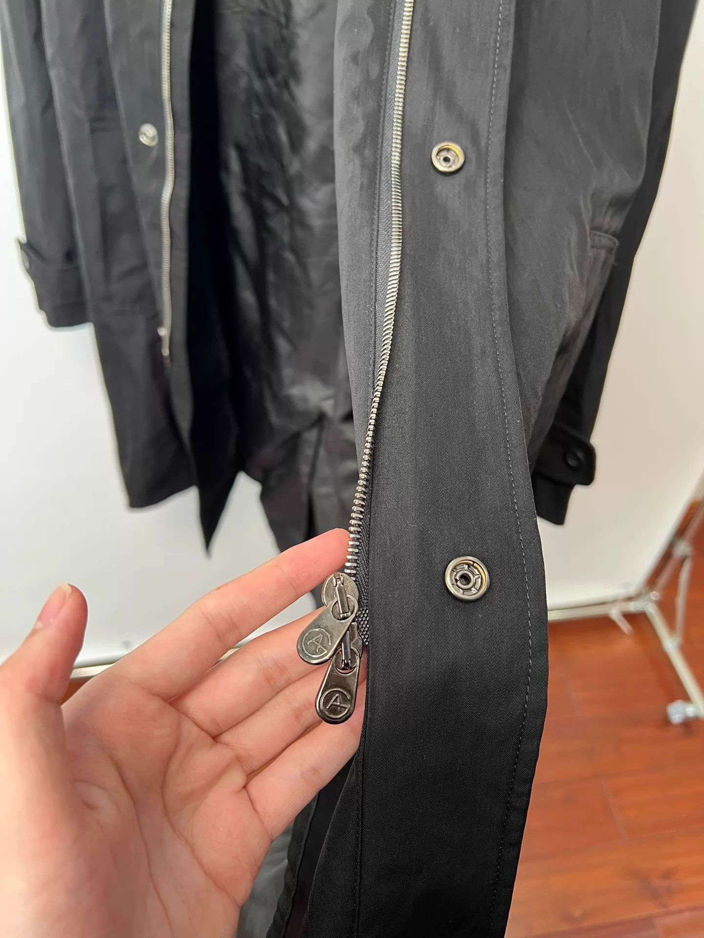 Armani Black Long Coat - Size L Size US L / EU 52-54 / 3 - 9 Thumbnail
