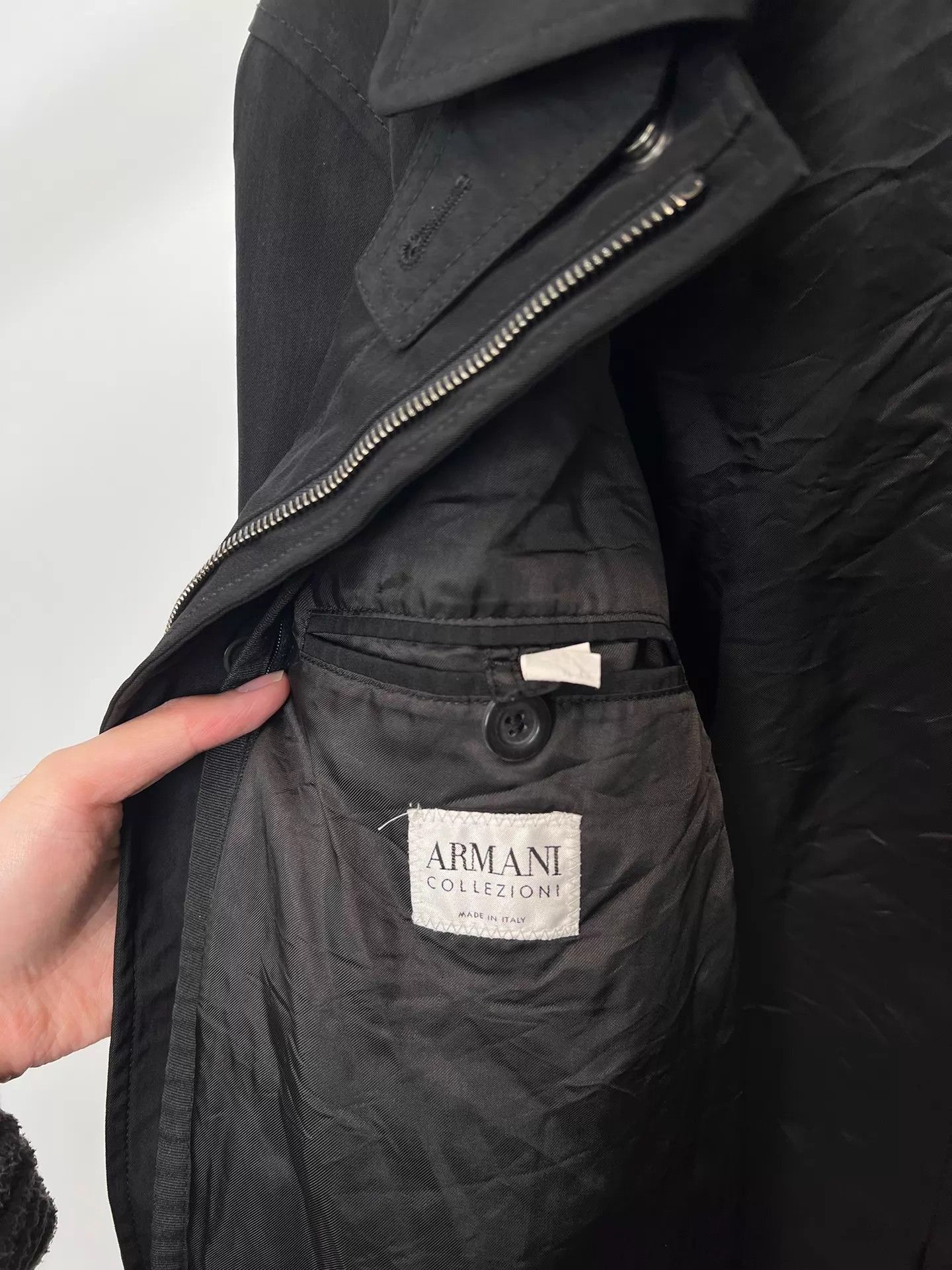 Armani Black Long Coat - Size L Size US L / EU 52-54 / 3 - 6 Thumbnail
