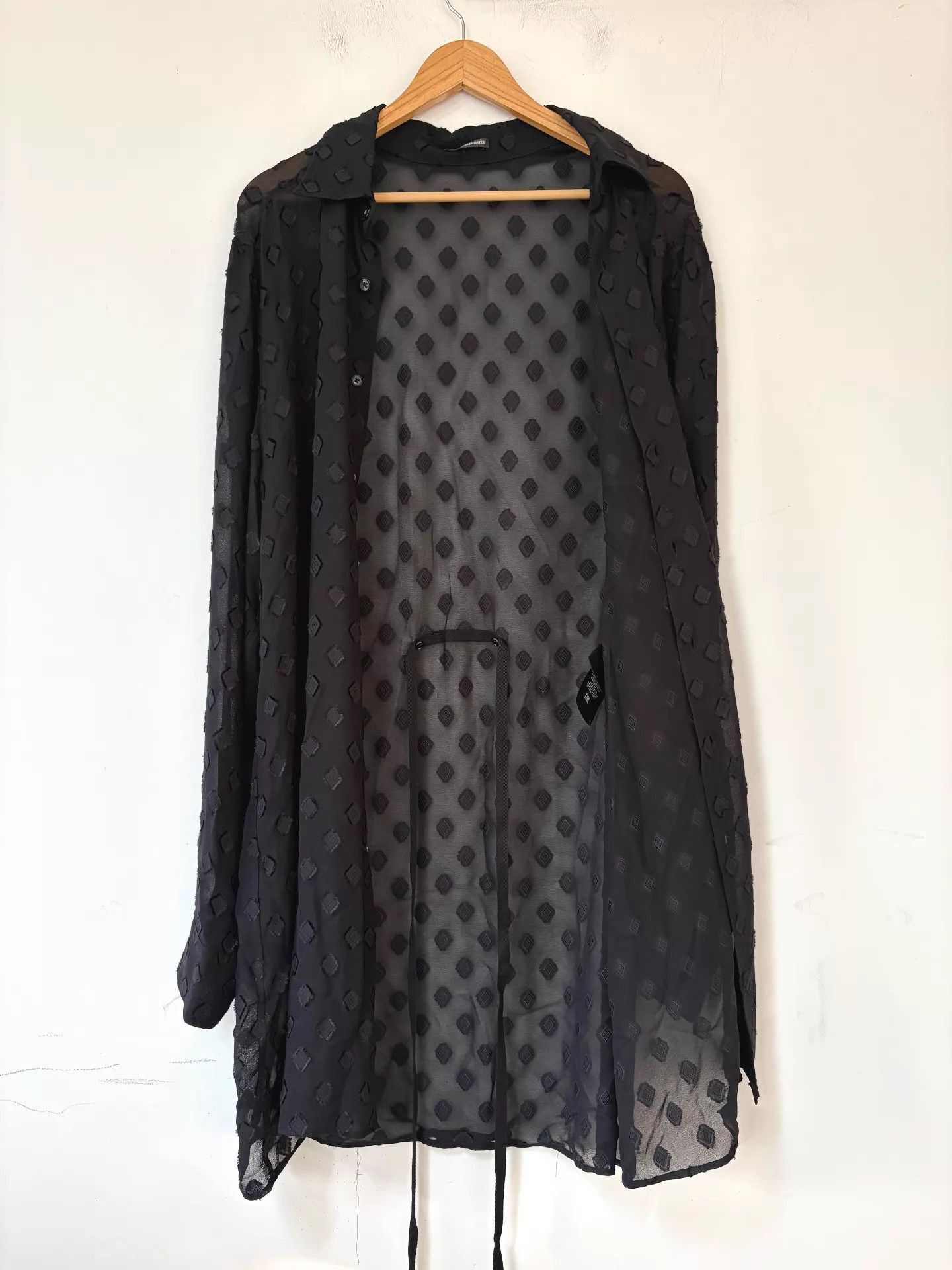 Ann Demeulemeester Black Patterned Long Sleeve Button-Up Shirt Size US M / EU 48-50 / 2 - 3 Thumbnail