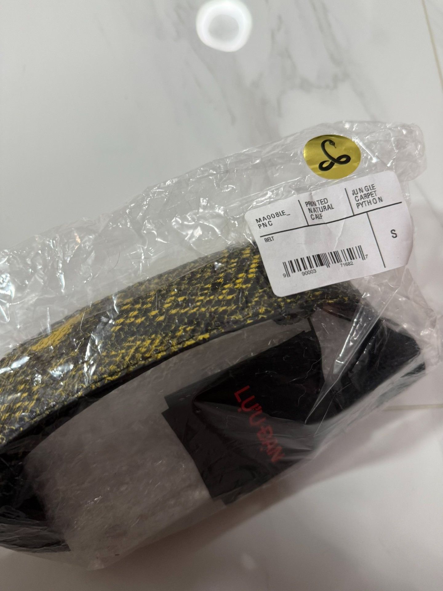 LUU DAN Luu Dan Yellow Snake Print Belt Size ONE SIZE - 4 Thumbnail