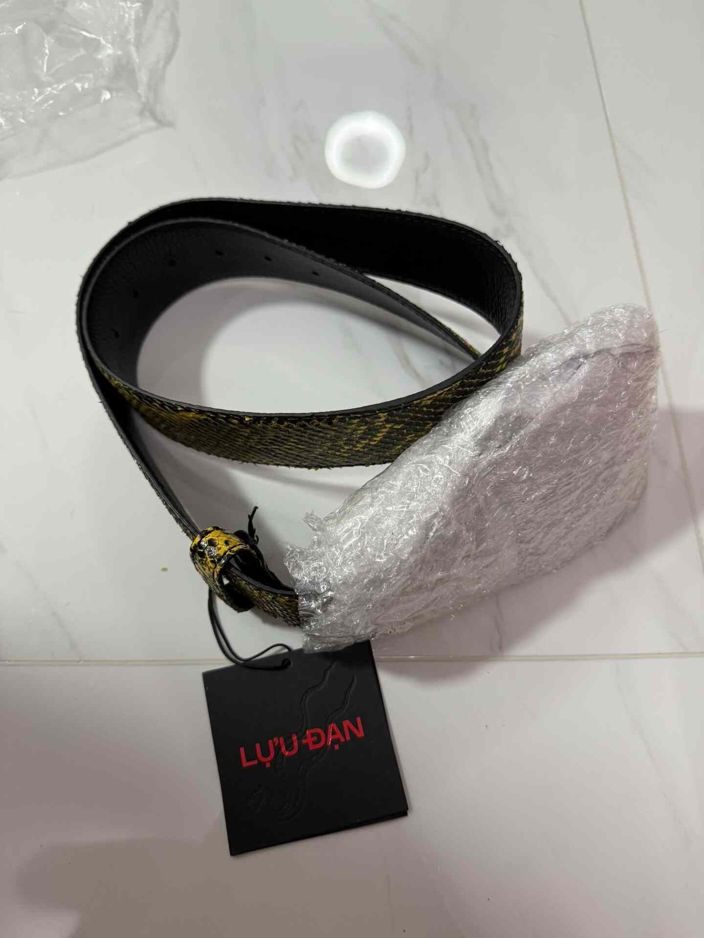 LUU DAN Luu Dan Yellow Snake Print Belt Size ONE SIZE - 2 Thumbnail