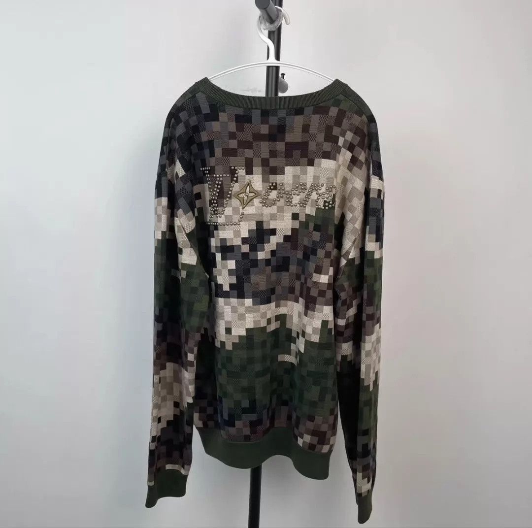 Louis Vuitton Green Pixel Pattern Long Sleeve Sweater XXL Size US XXL / EU 58 / 5 - 2 Thumbnail