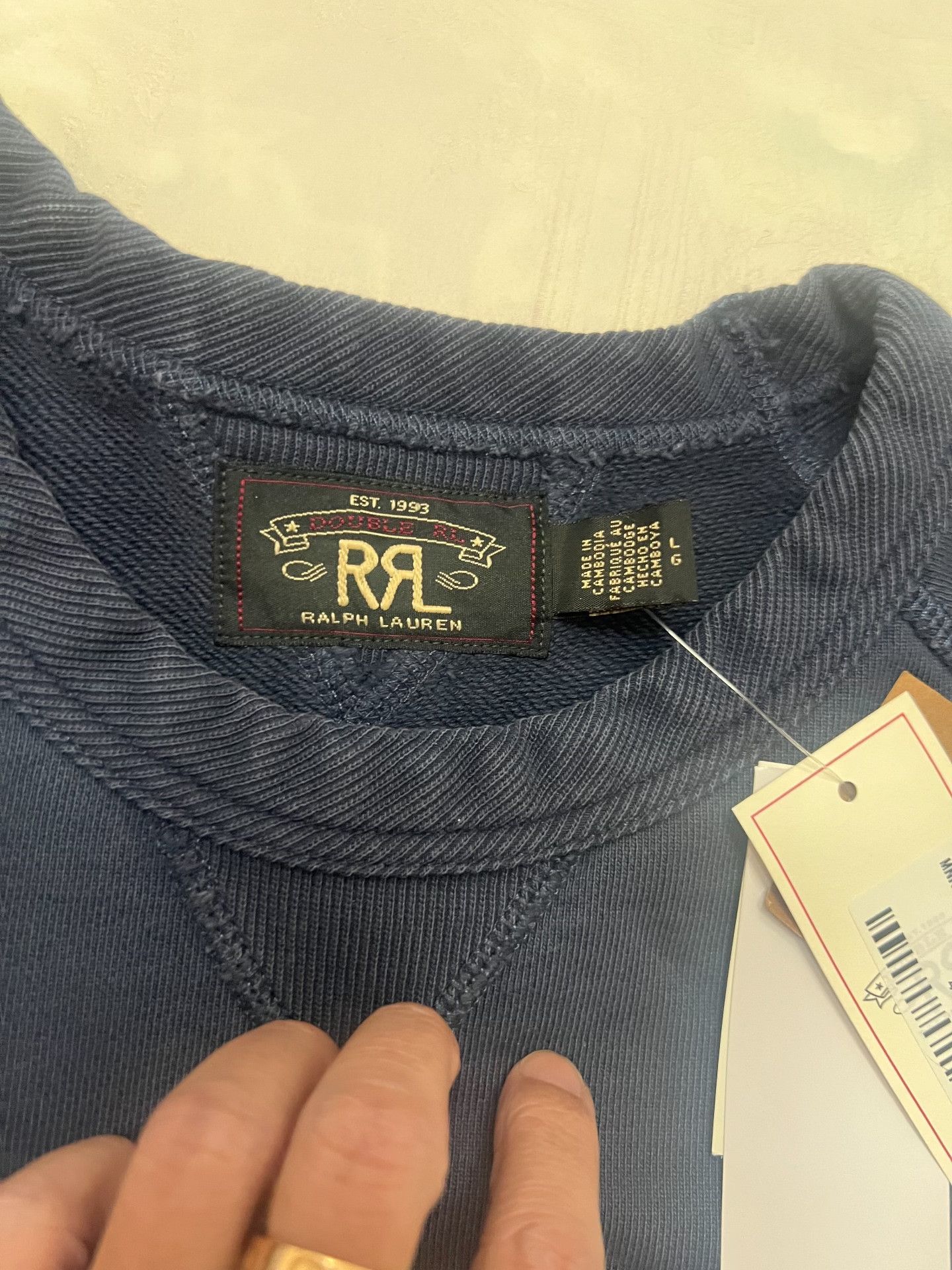 RRL Ralph Lauren RRL Indigo Washed Sweatshirt New Tags Size US L / EU 52-54 / 3 - 3 Thumbnail