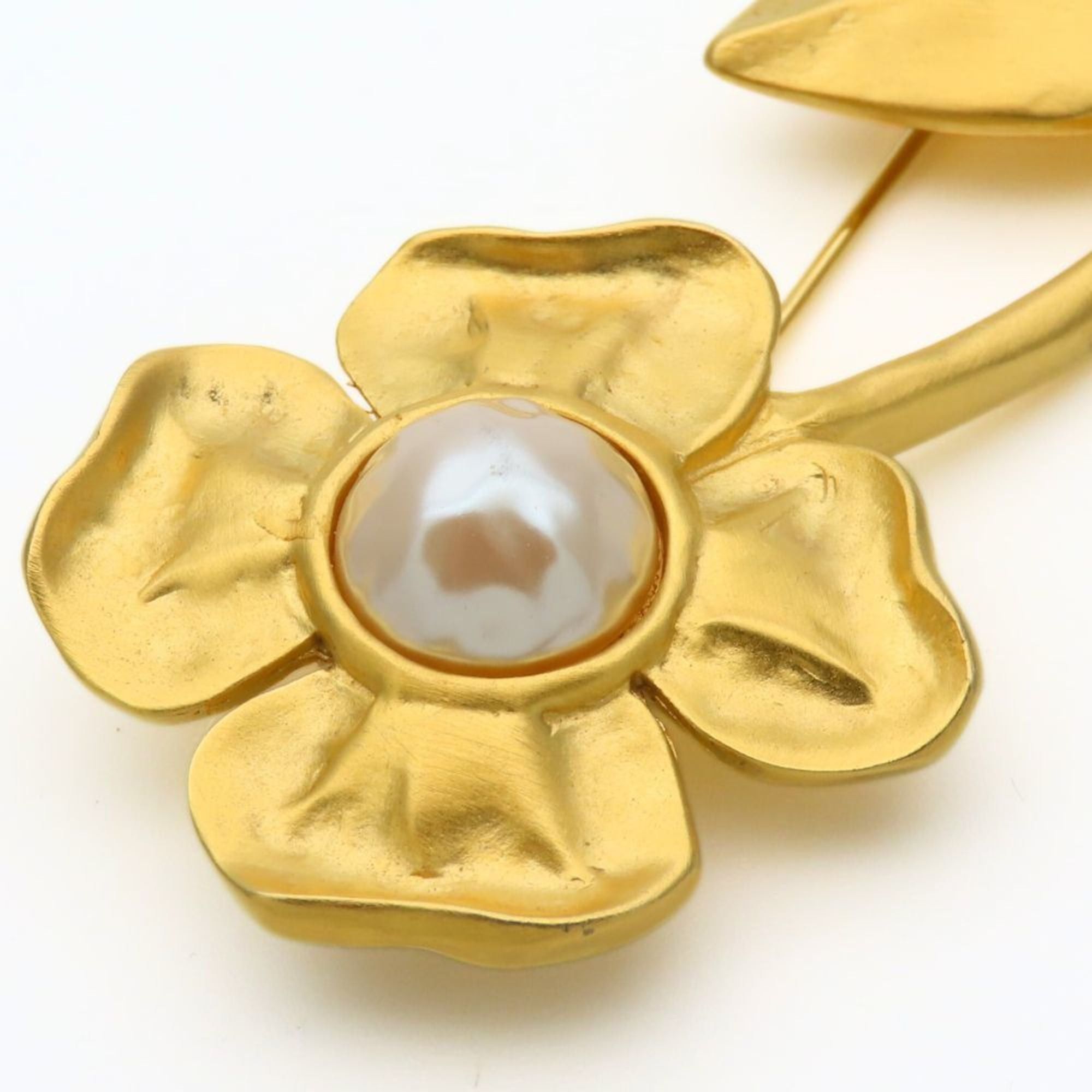 Givenchy Givenchy brooch, flower design, metal, gold plated, women's. Size ONE SIZE - 3 Thumbnail