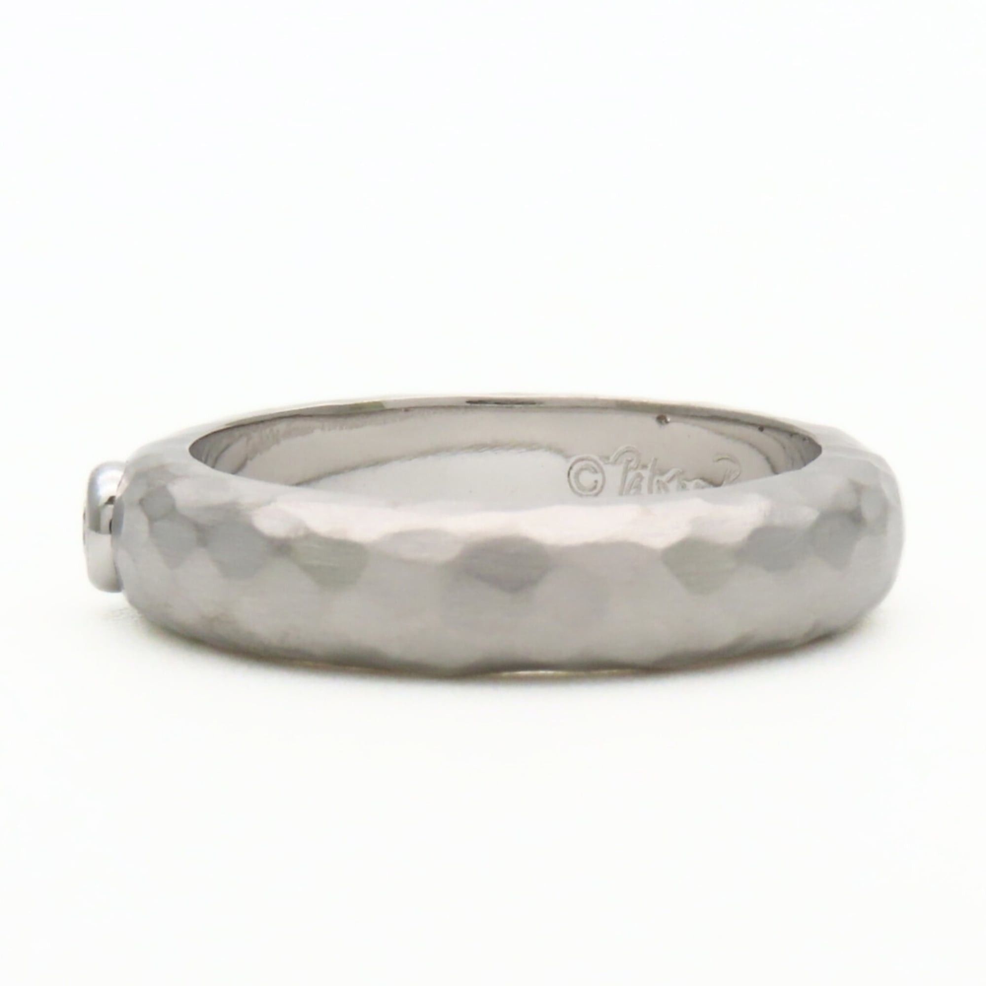 Tiffany & Co. Tiffany & Co. Hammered Ring, 18K White Gold, 1 Diamond, Women's. Size ONE SIZE - 4 Thumbnail