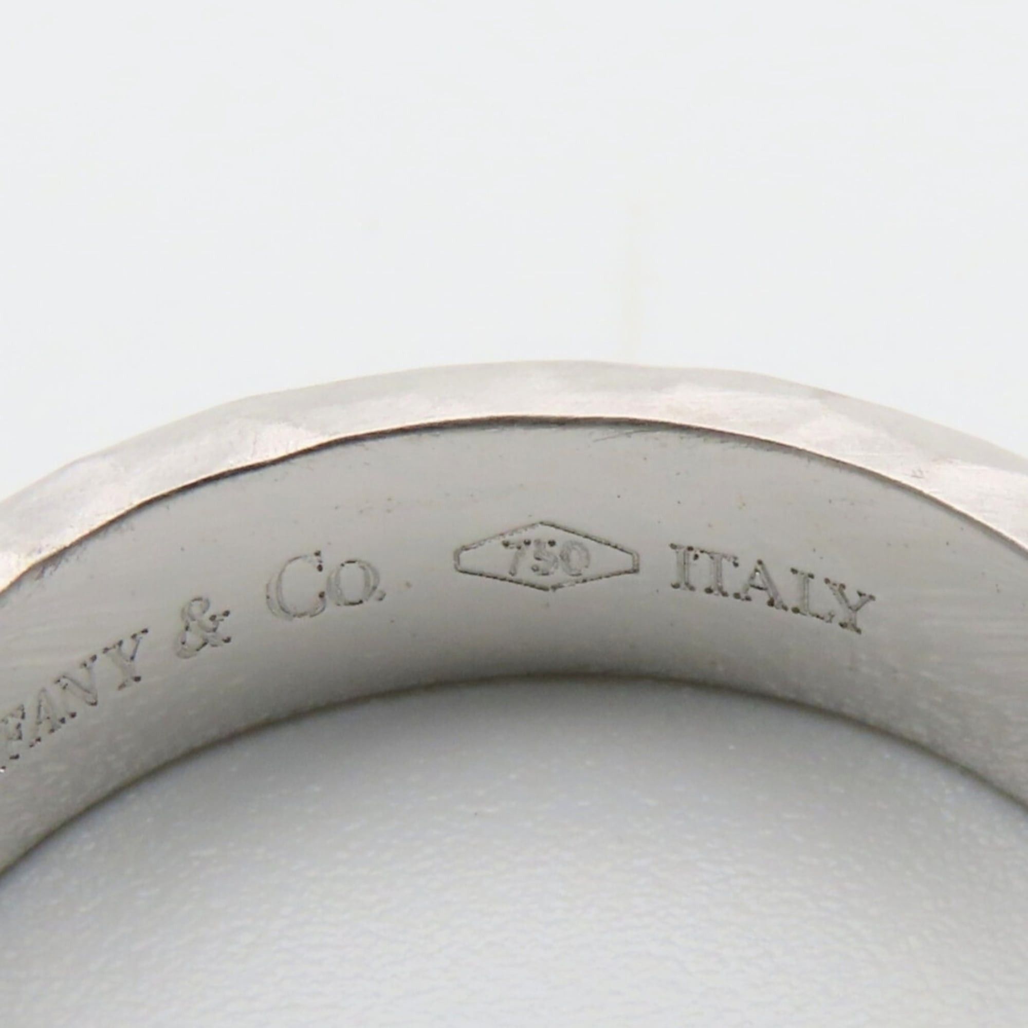 Tiffany & Co. Tiffany & Co. Hammered Ring, 18K White Gold, 1 Diamond, Women's. Size ONE SIZE - 8 Thumbnail