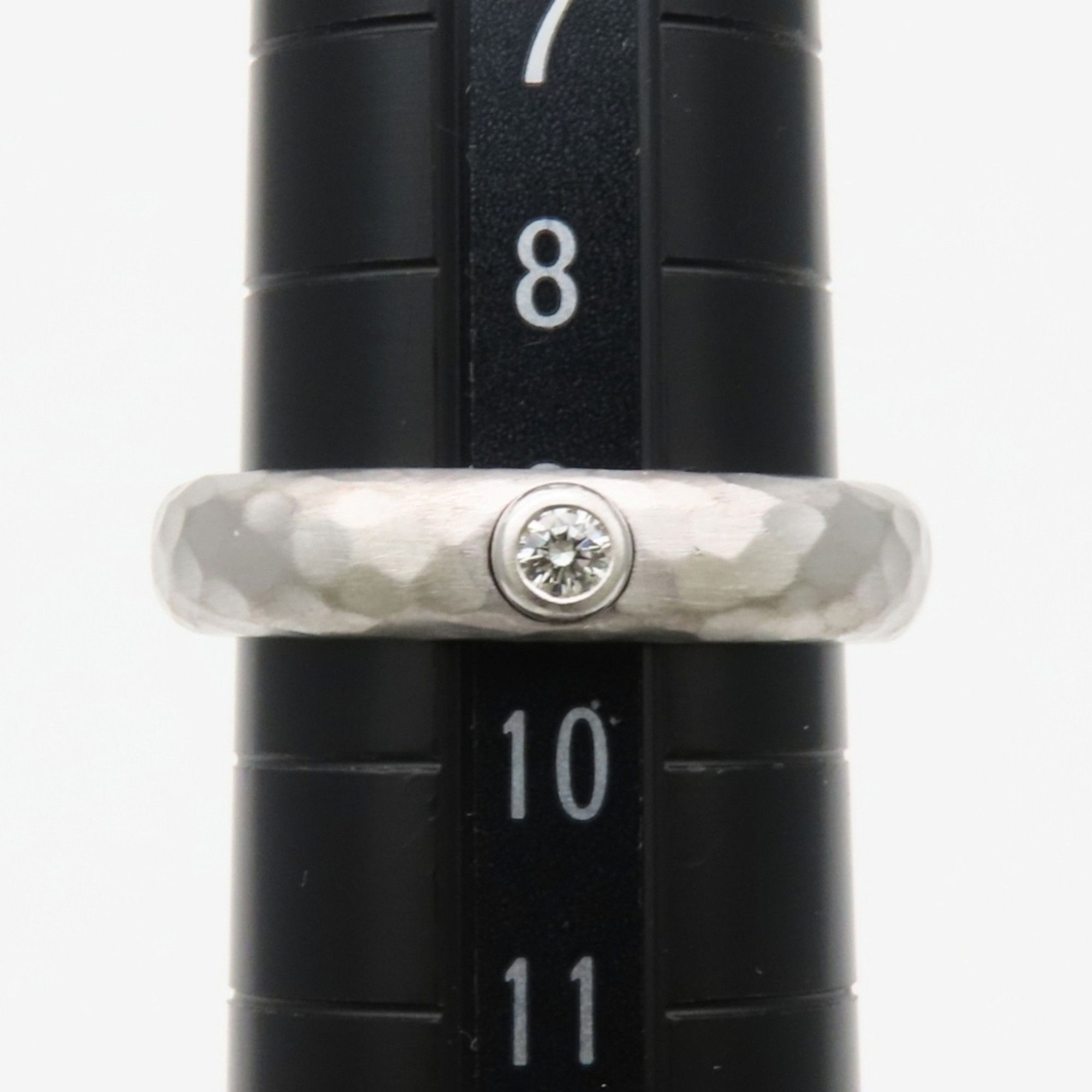 Tiffany & Co. Tiffany & Co. Hammered Ring, 18K White Gold, 1 Diamond, Women's. Size ONE SIZE - 12 Thumbnail