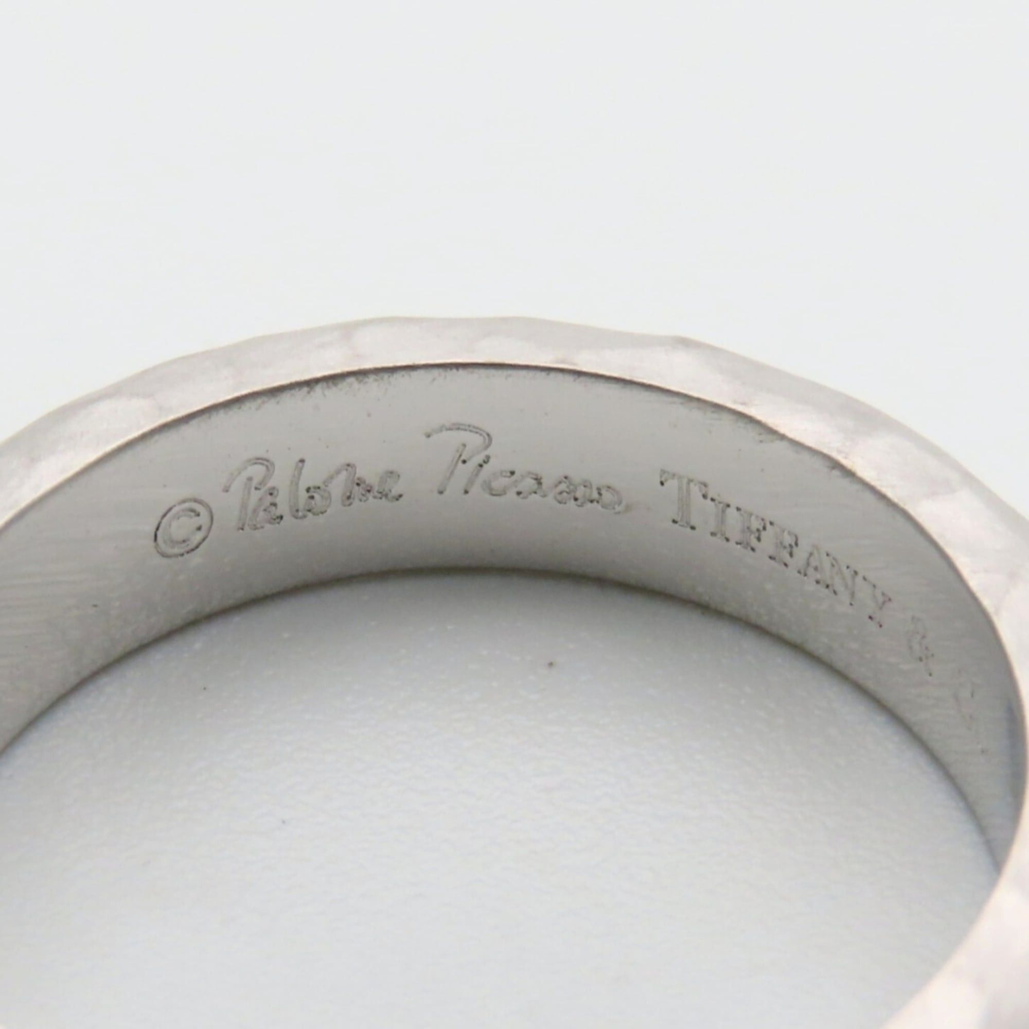 Tiffany & Co. Tiffany & Co. Hammered Ring, 18K White Gold, 1 Diamond, Women's. Size ONE SIZE - 7 Thumbnail
