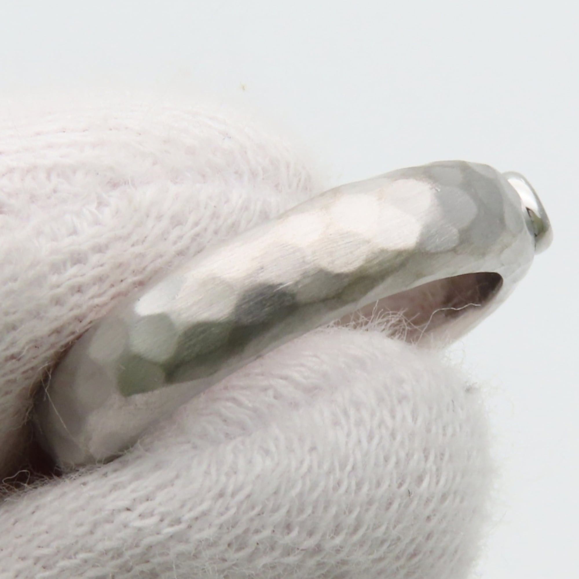 Tiffany & Co. Tiffany & Co. Hammered Ring, 18K White Gold, 1 Diamond, Women's. Size ONE SIZE - 10 Thumbnail