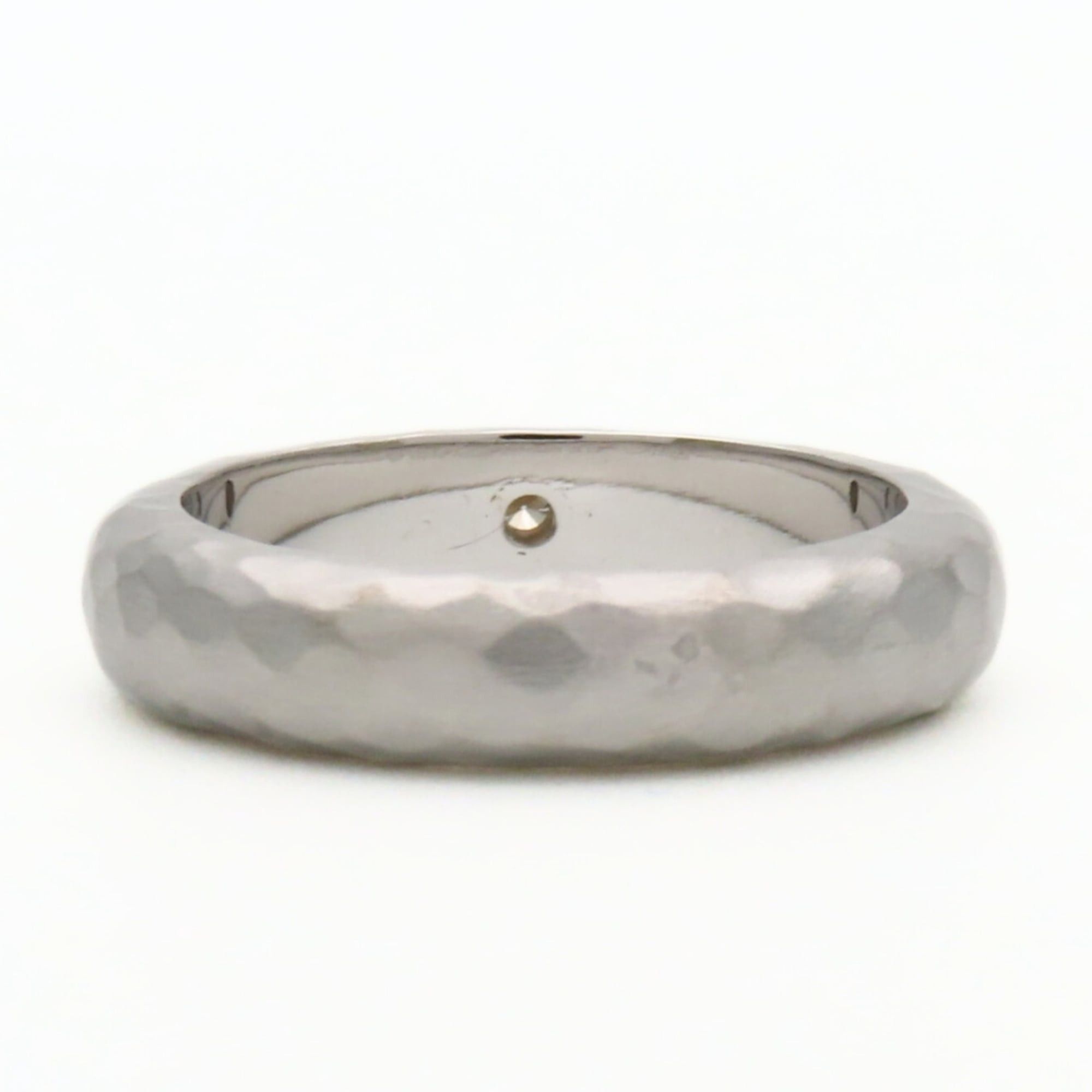 Tiffany & Co. Tiffany & Co. Hammered Ring, 18K White Gold, 1 Diamond, Women's. Size ONE SIZE - 5 Thumbnail