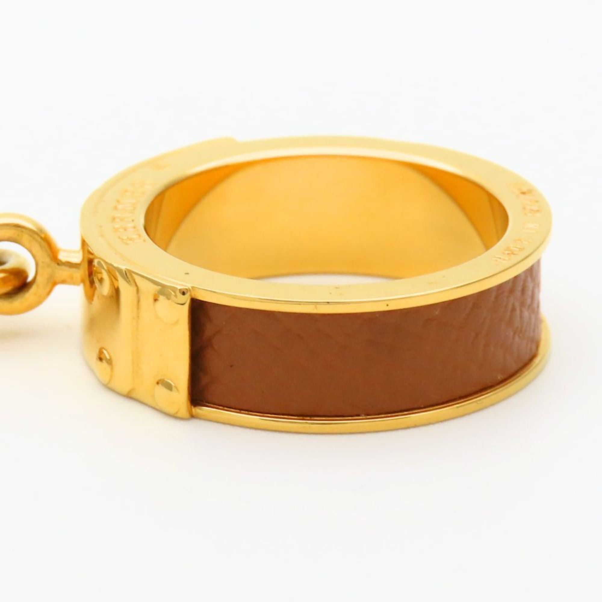 Hermes Hermes Scarf Ring Kelly Cadena Motif Metal Leather Gold Brown Women's HERMES Size ONE SIZE - 3 Thumbnail