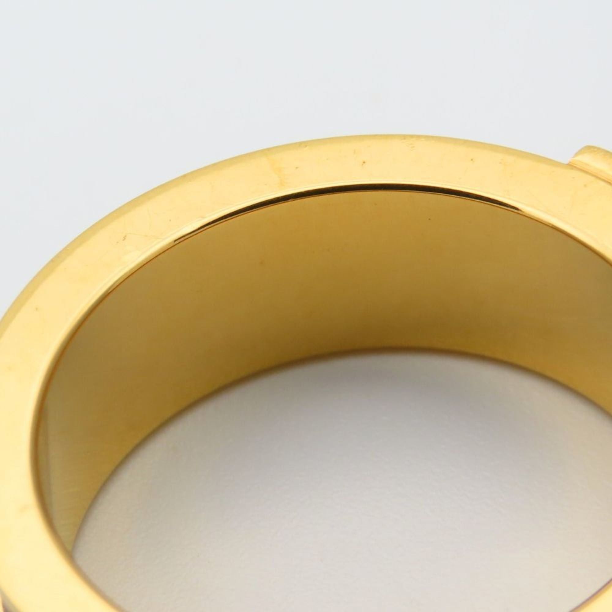 Hermes Hermes Scarf Ring Kelly Cadena Motif Metal Leather Gold Brown Women's HERMES Size ONE SIZE - 9 Thumbnail